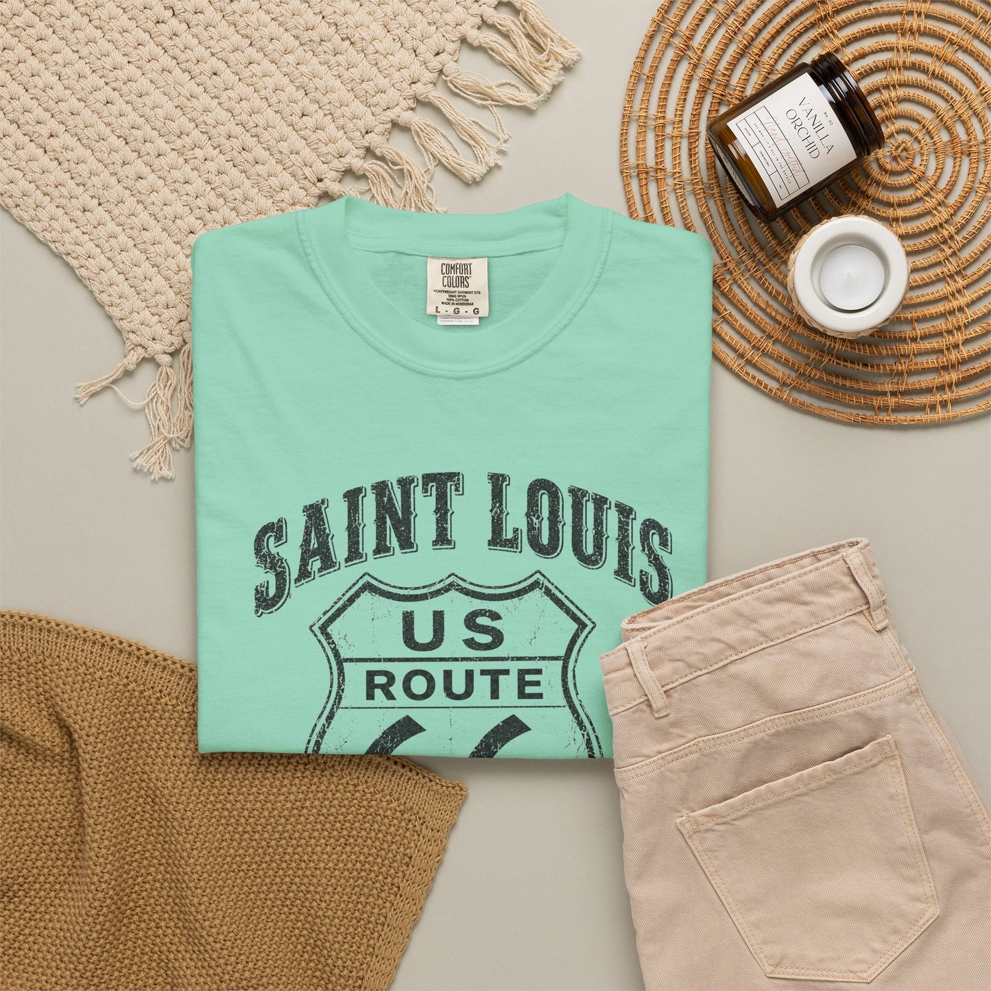Route 66 Saint Louis Missouri T-Shirt — Vintage Road Trip Tee⚠️ Contains AI-generated models