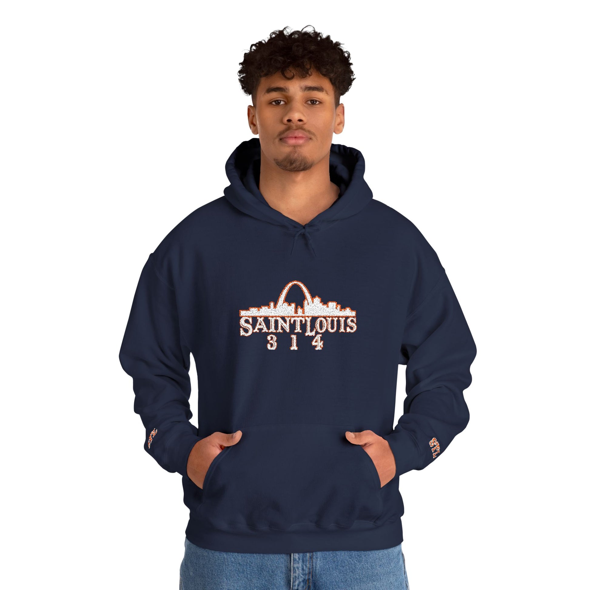 St. Louis Skyline Embroidered Hoodie Printify