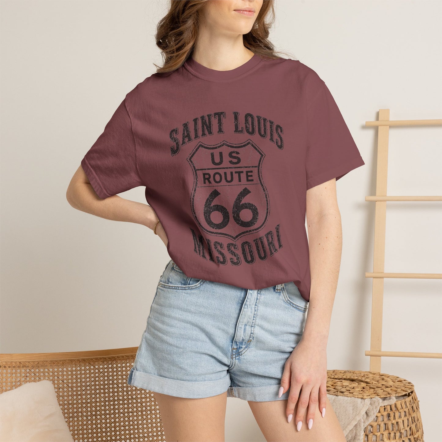 Route 66 Saint Louis Missouri T-Shirt — Vintage Road Trip Tee⚠️ Contains AI-generated models
