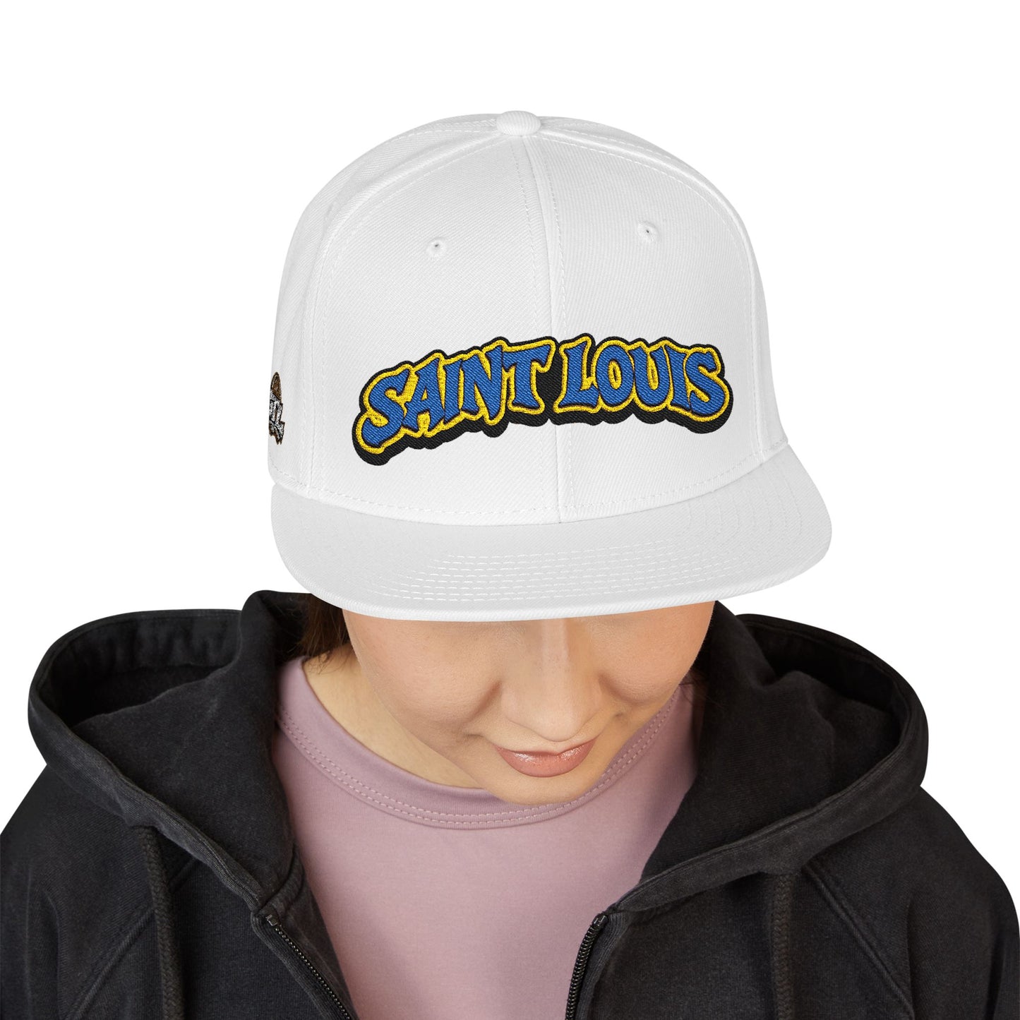 St. Louis Embroidered Snapback Hat — Retro Script Logo Cap