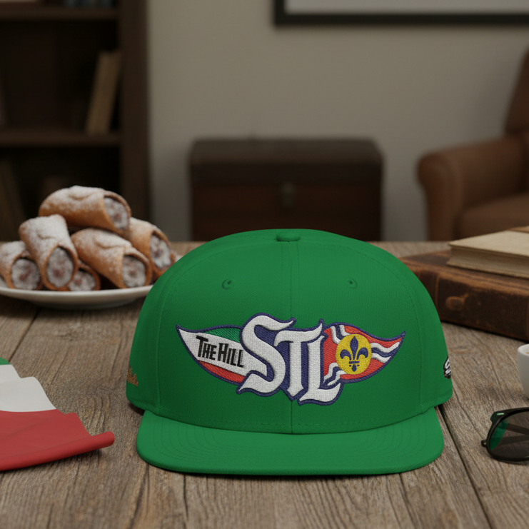 Embroidered Snapback Hat — STL Logo with The Hill Flag  and Saint Louis Flag