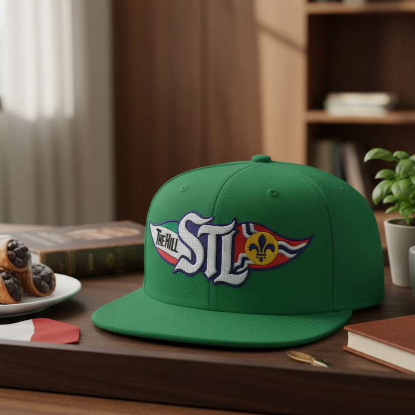 Embroidered Snapback Hat — STL Logo with The Hill Flag  and Saint Louis Flag