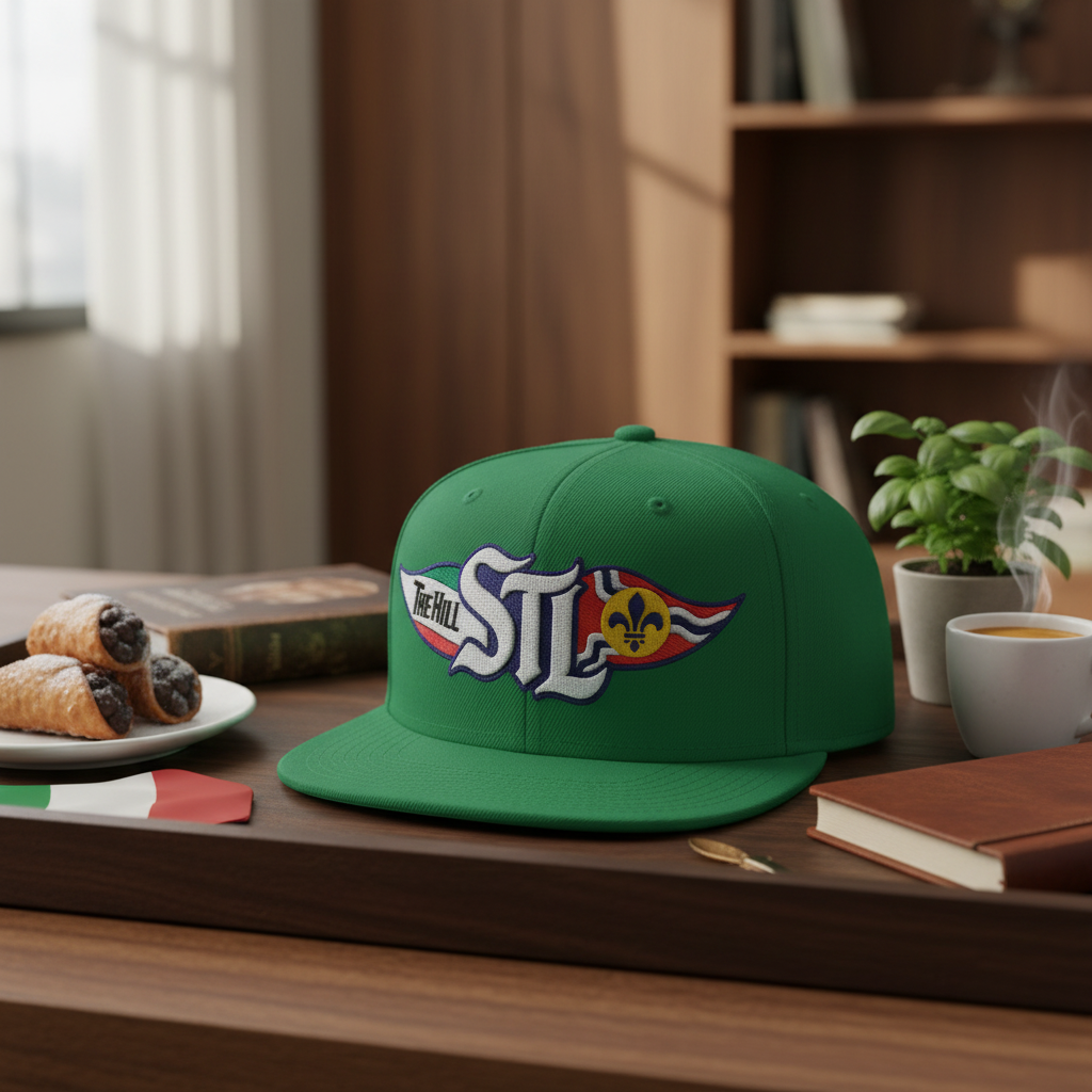 Embroidered Snapback Hat — STL Logo with The Hill Flag  and Saint Louis Flag