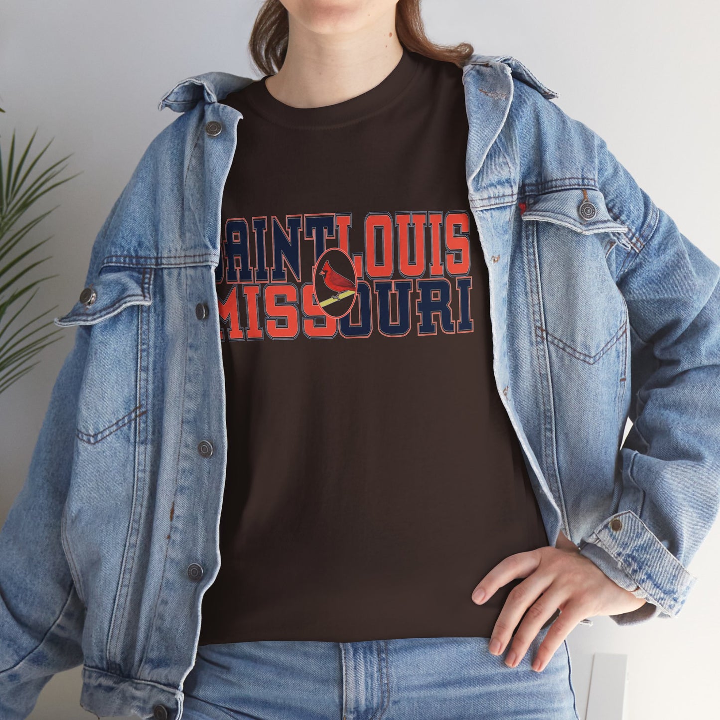 Saint Louis Tee in Red and Blue Lettering