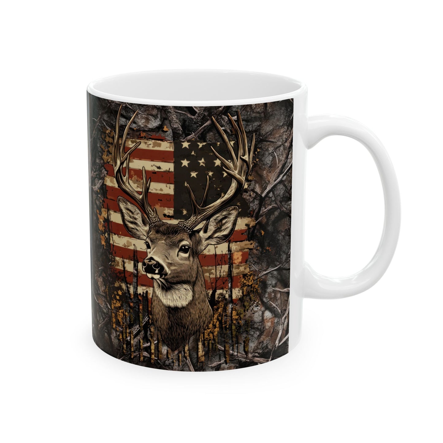 Ceramic Mug, (11oz, 15oz) American Hunter Design