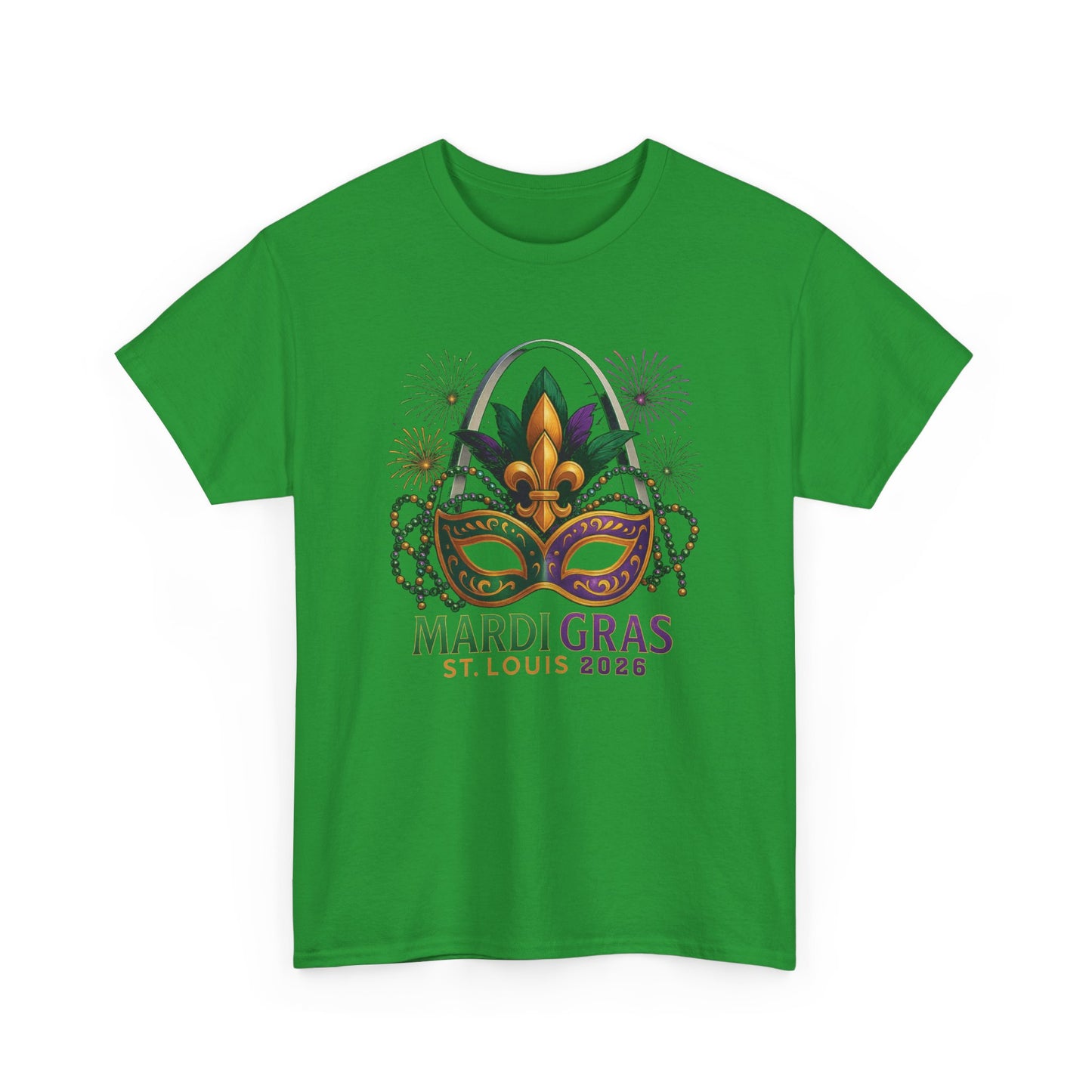Mardi Gras Graphic T-Shirt — Festive Mask & Beads Tee
