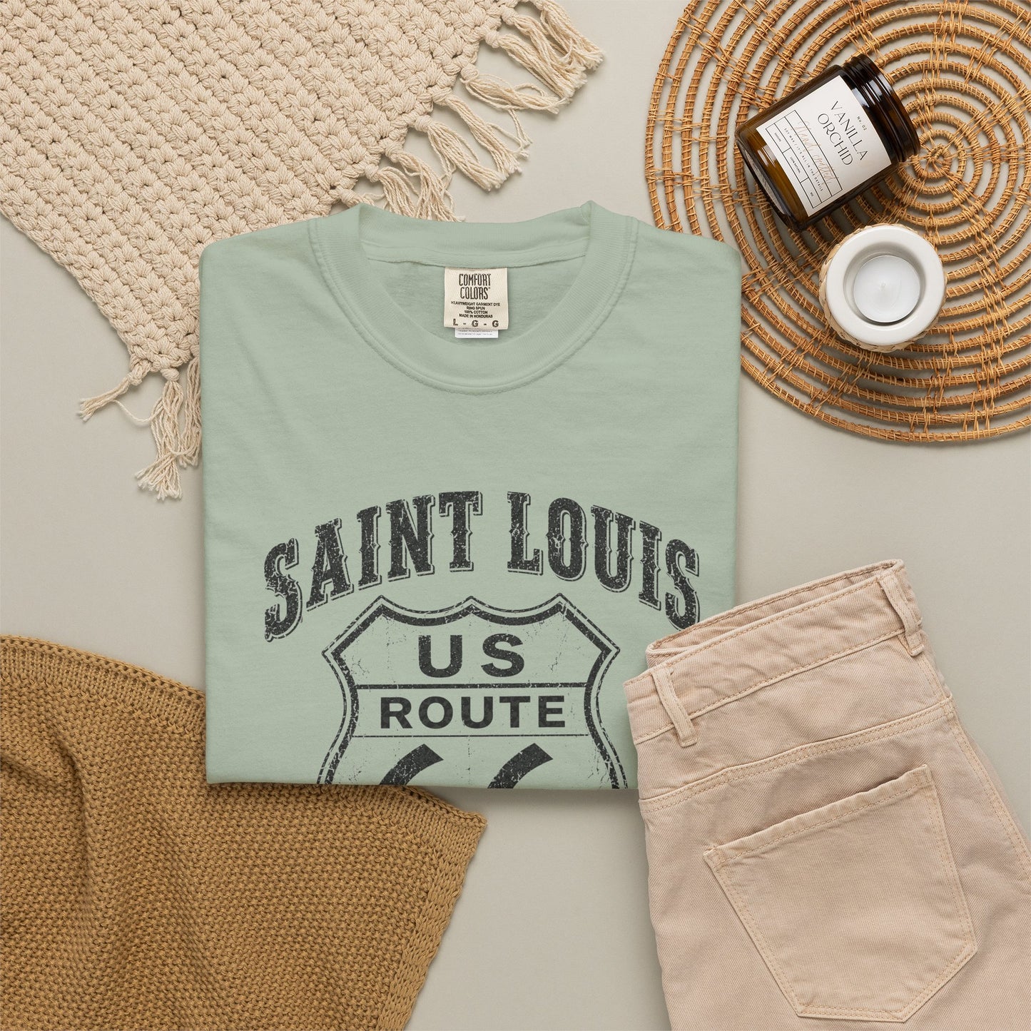 Route 66 Saint Louis Missouri T-Shirt — Vintage Road Trip Tee⚠️ Contains AI-generated models