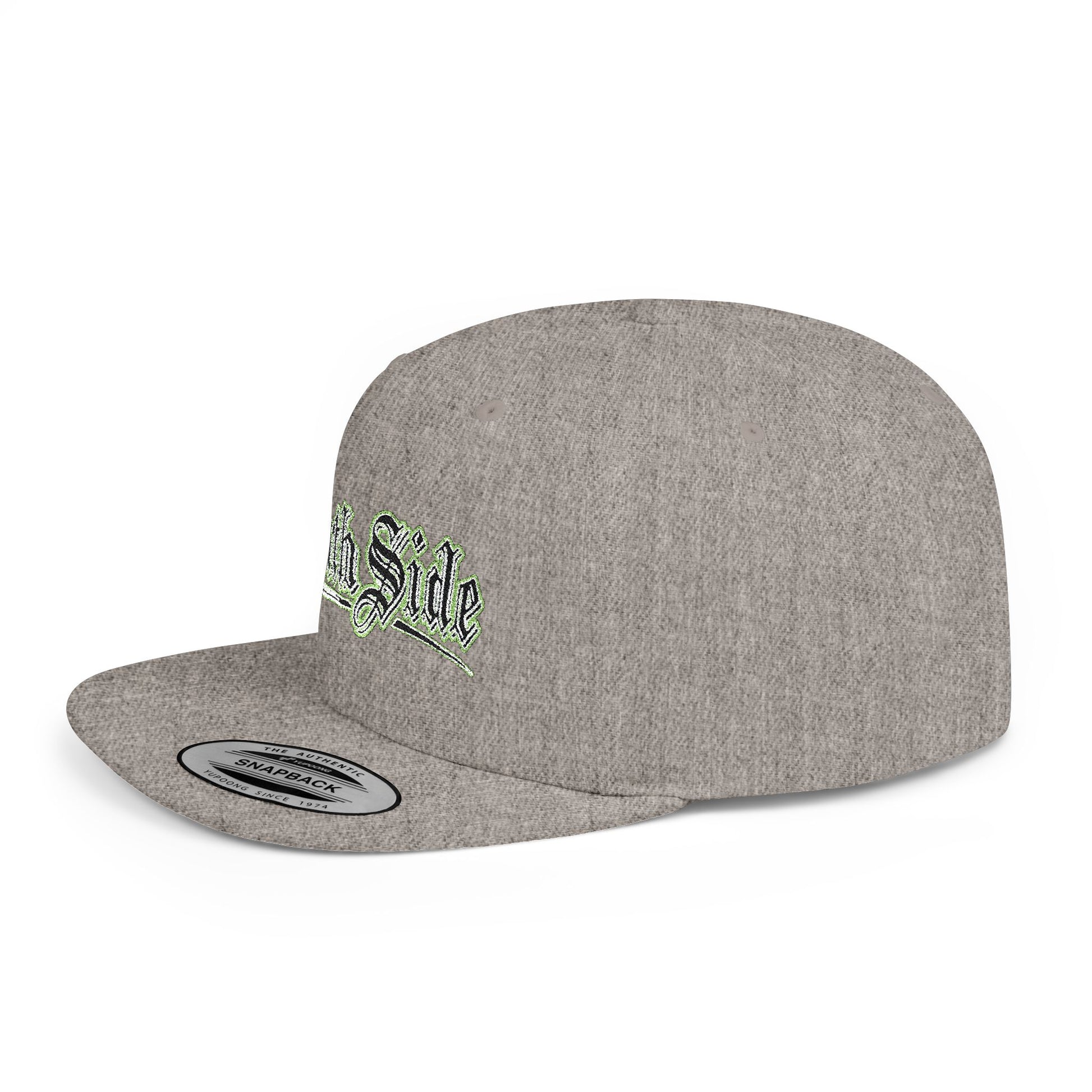 South Side Flat Bill Snapback Green outline Printify
