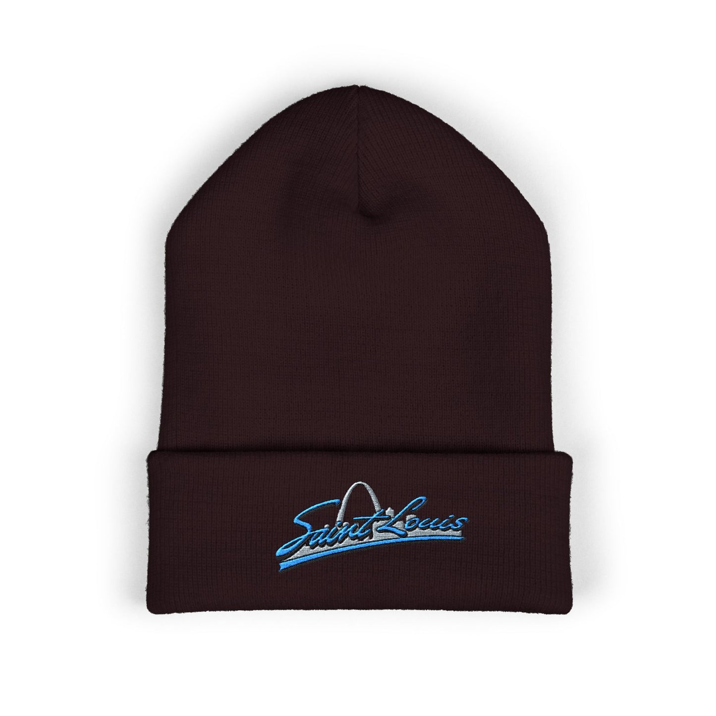 Embroidered Beanie- Saint Louis Blue lettering