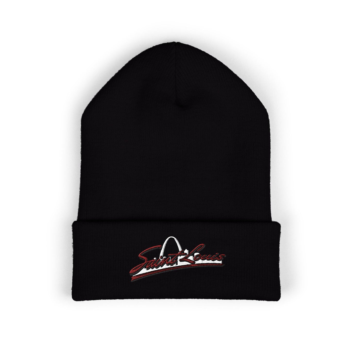 Embroidered Beanie - Saint Louis Red Lettering