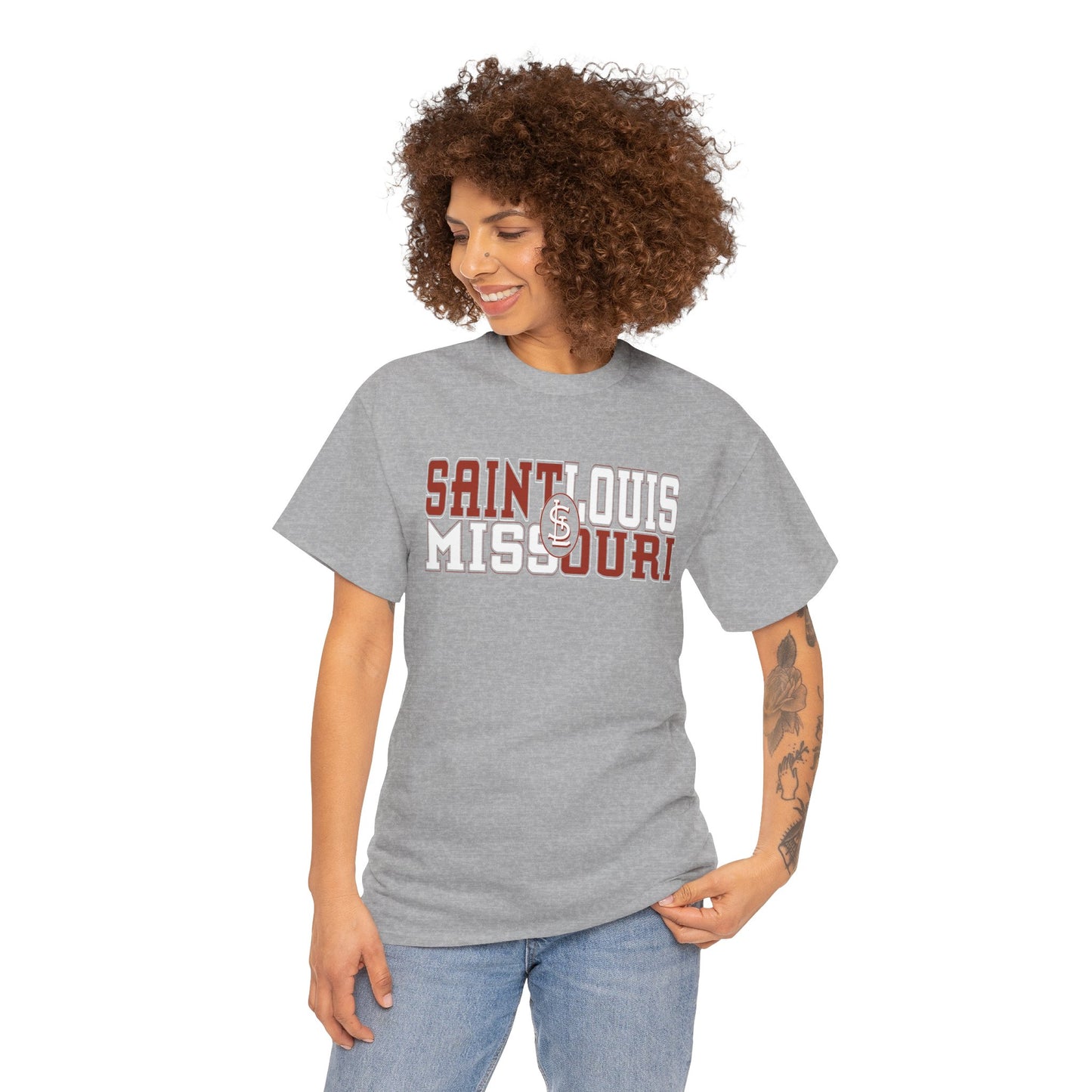St Louis Missouri Unisex Tee in Red & White