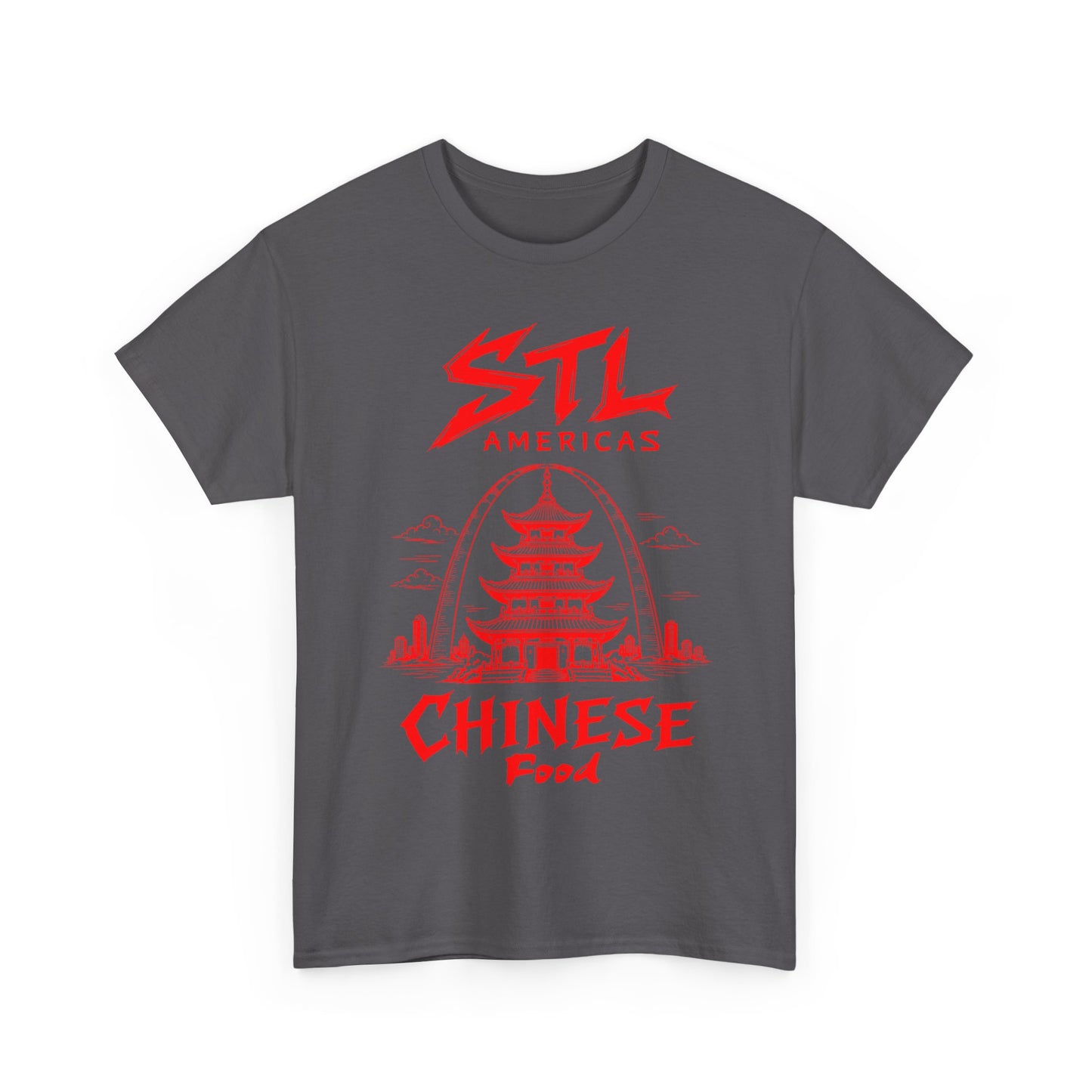 STL Americas Chinese Food T-Shirt — Retro Pagoda Graphic Tee