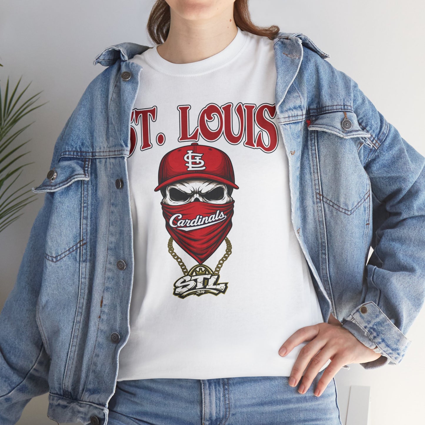 St. Louis Cardinals Masked Fan T-Shirt — STL Baseball Tee ⚠️ Contains AI-generated models