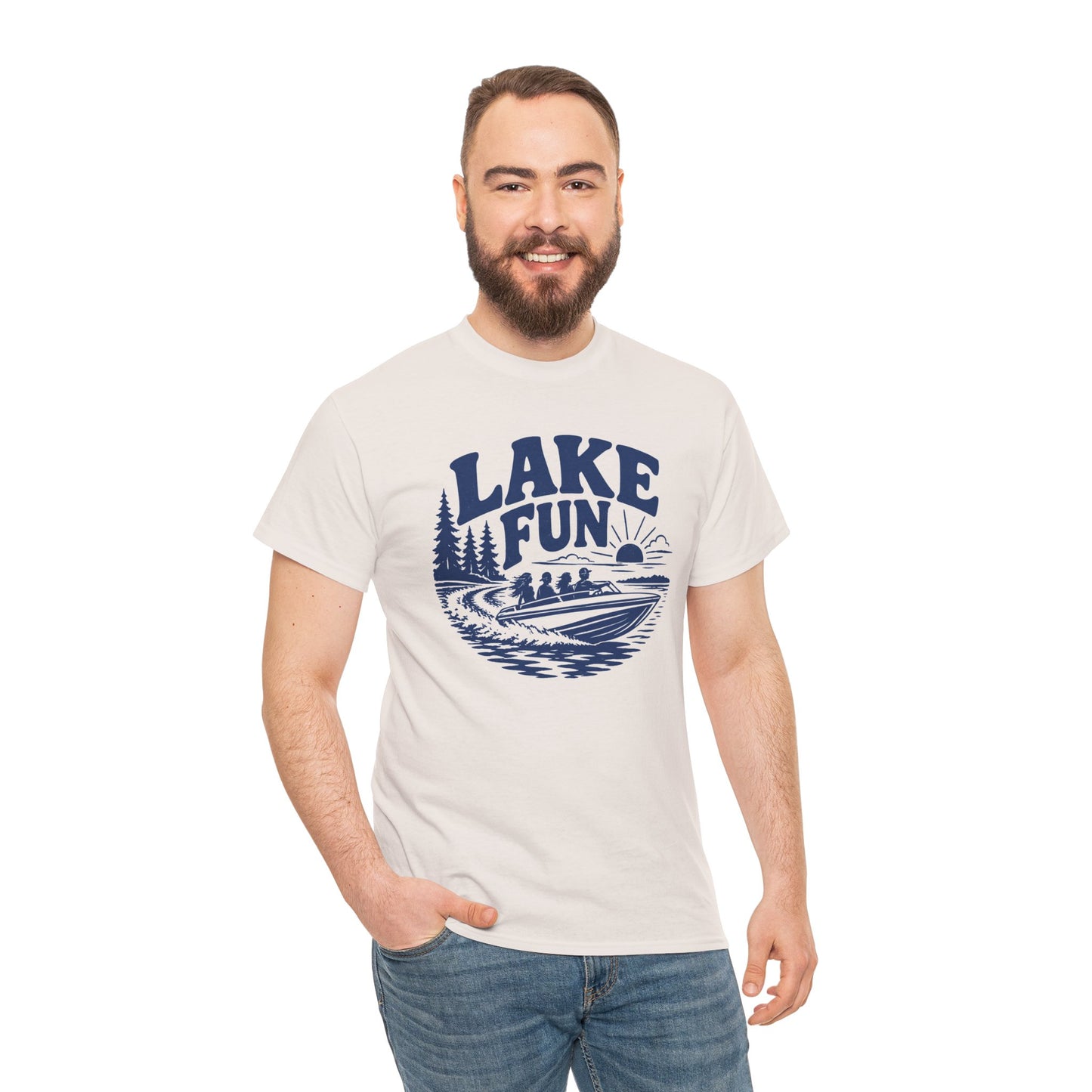 Lake Fun Boat T-Shirt — Vintage Lakeside Summer Tee