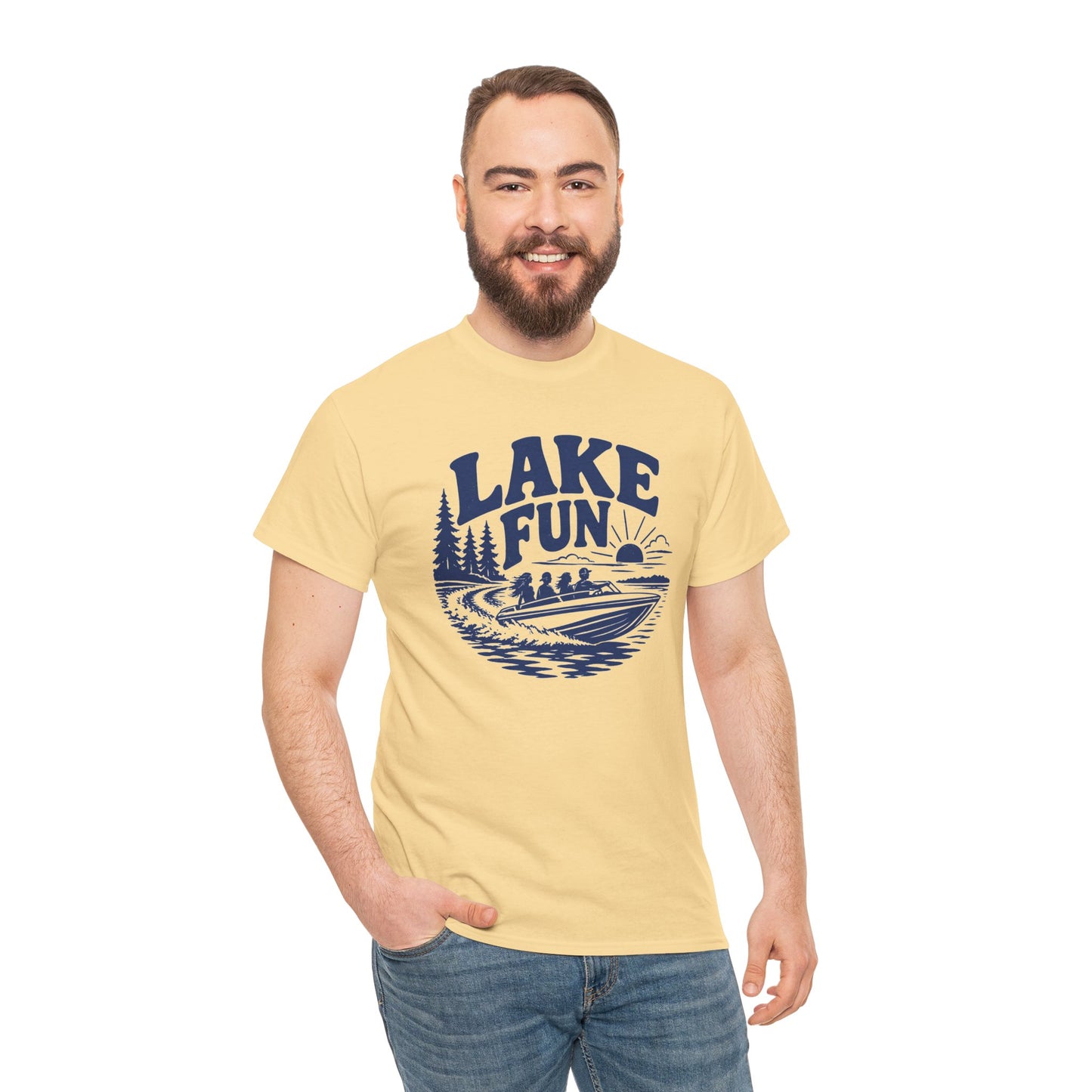Lake Fun Boat T-Shirt — Vintage Lakeside Summer Tee
