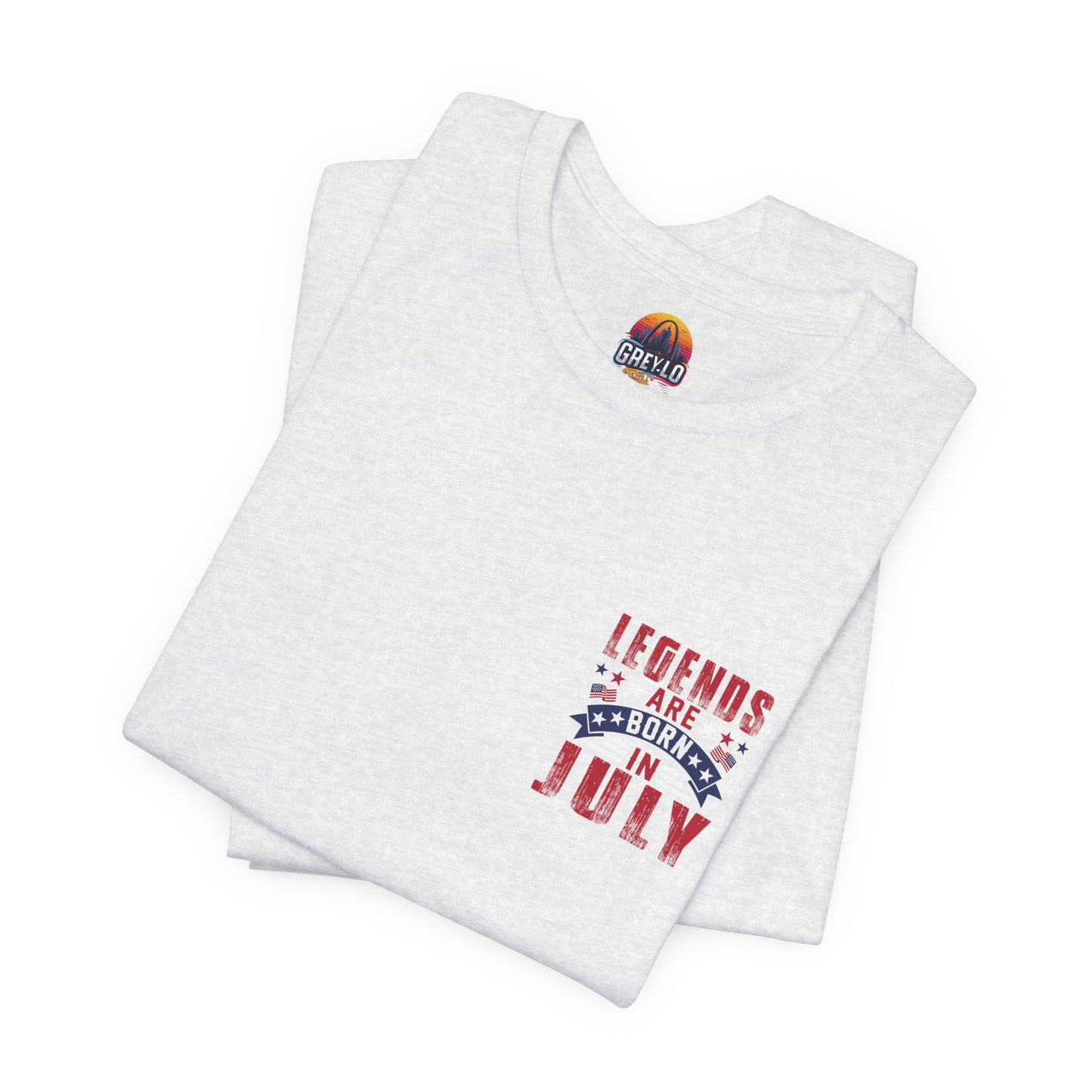 Legends Are Born in July Unisex Jersey Short Sleeve Tee Printify