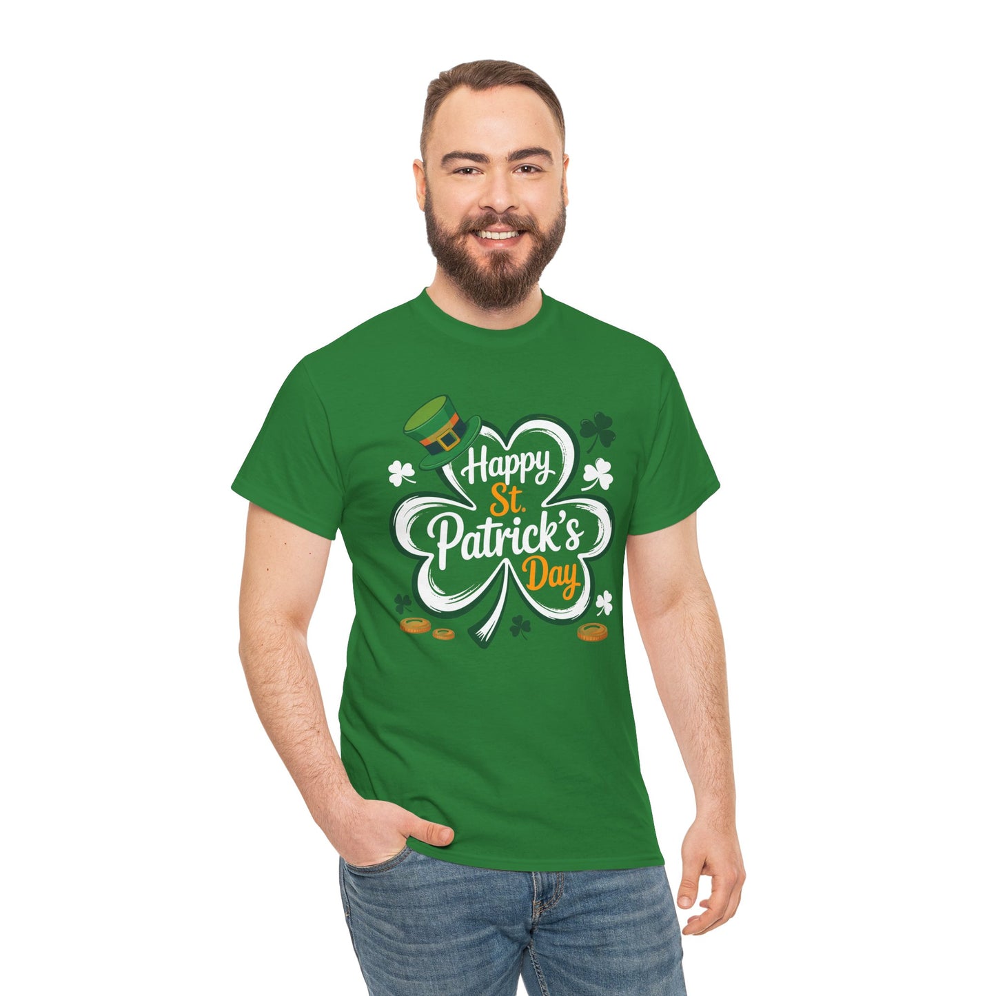 St. Patrick's Day Shamrock Tee — "Happy St. Patrick's Day" Graphic