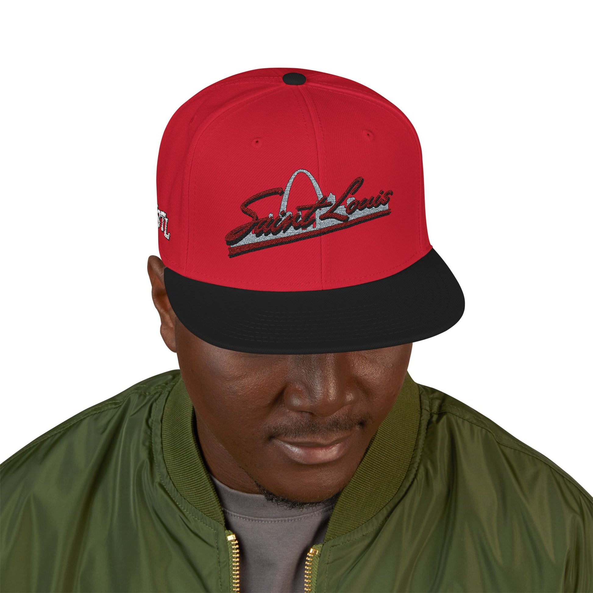 Embroidered Snapback-Full Front Saint Louis Logo Printify
