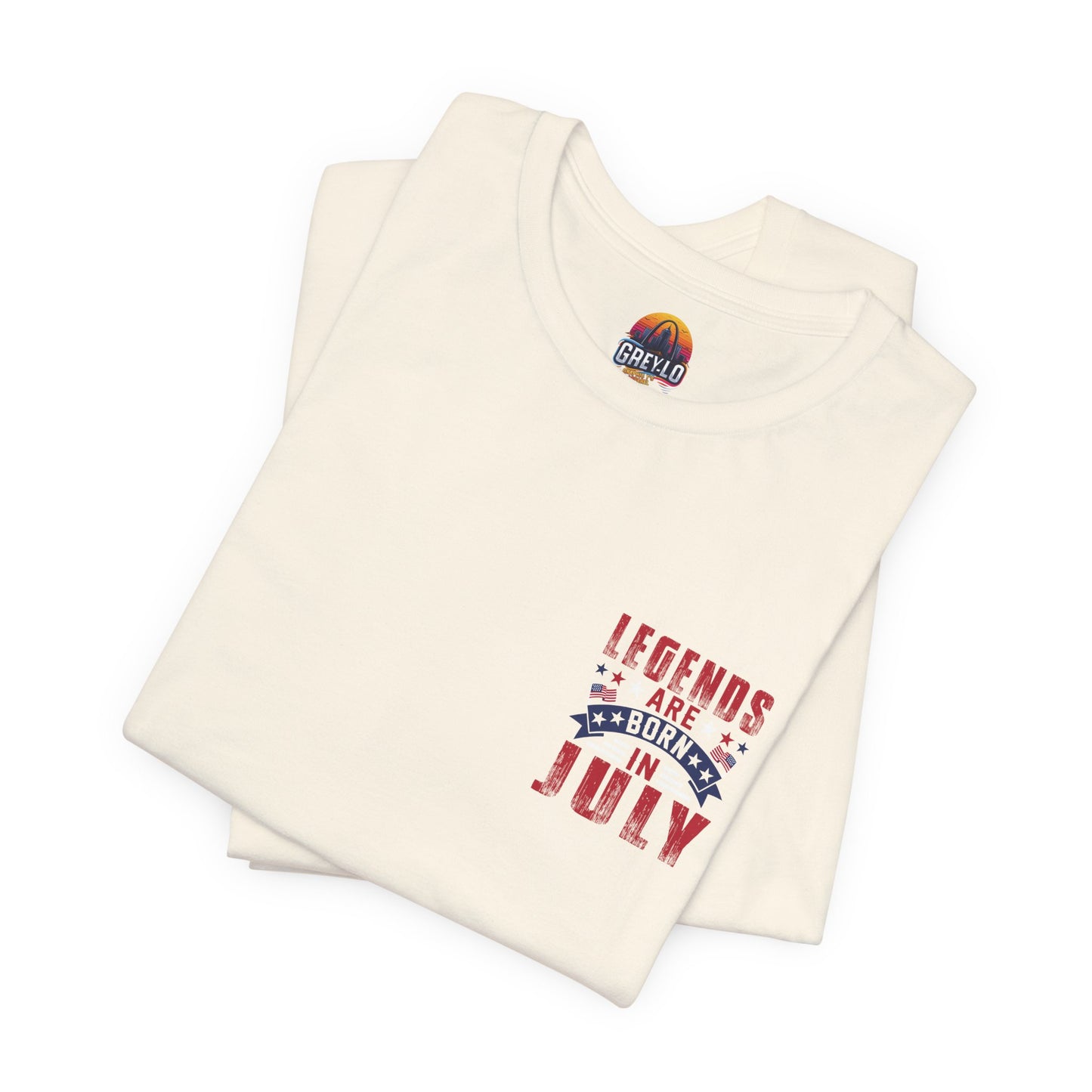 Legends Are Born in July Unisex Jersey Short Sleeve Tee Printify