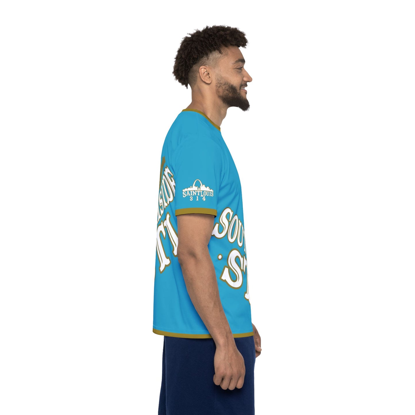 Southside STL All Over Print Sport Jersey (Turquoise)– Gold Skyline Edition