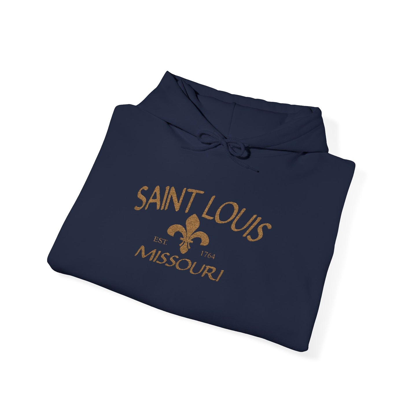 Saint Louis Missouri Embroidered Hoodie — Brown Lettering
