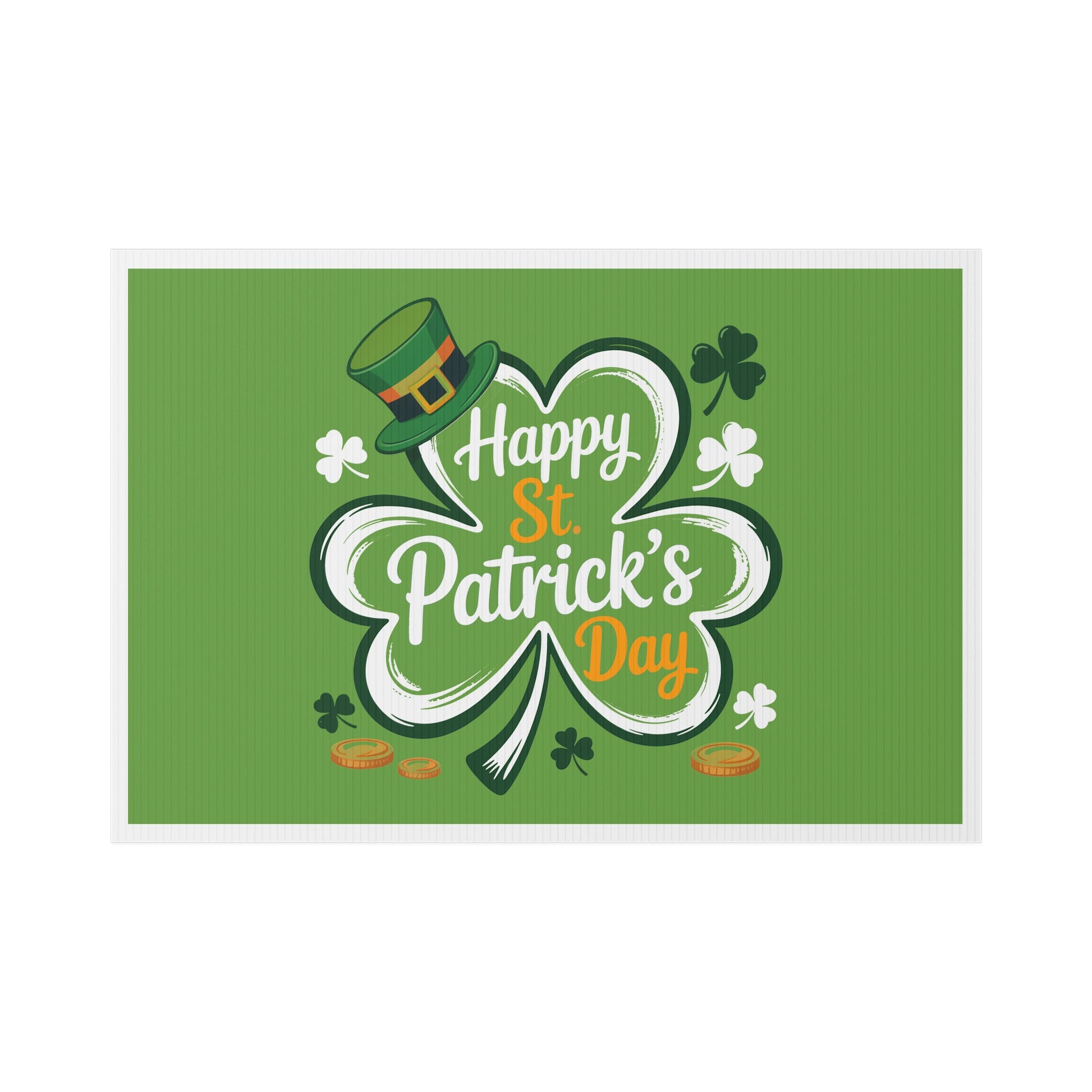 St. Patrick's Day Lawn Sign — Happy St. Patrick's Day Shamrock Yard Decor Printify