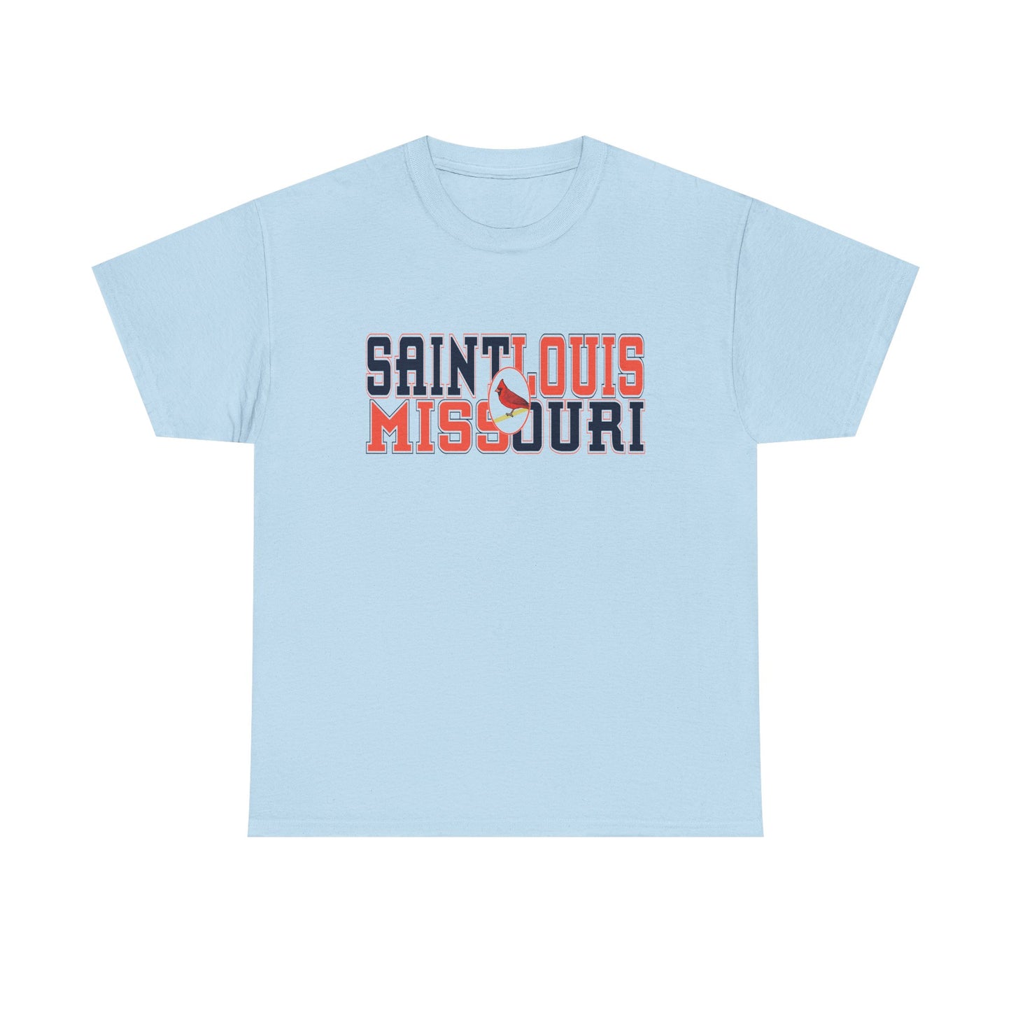 Saint Louis Tee in Red and Blue Lettering