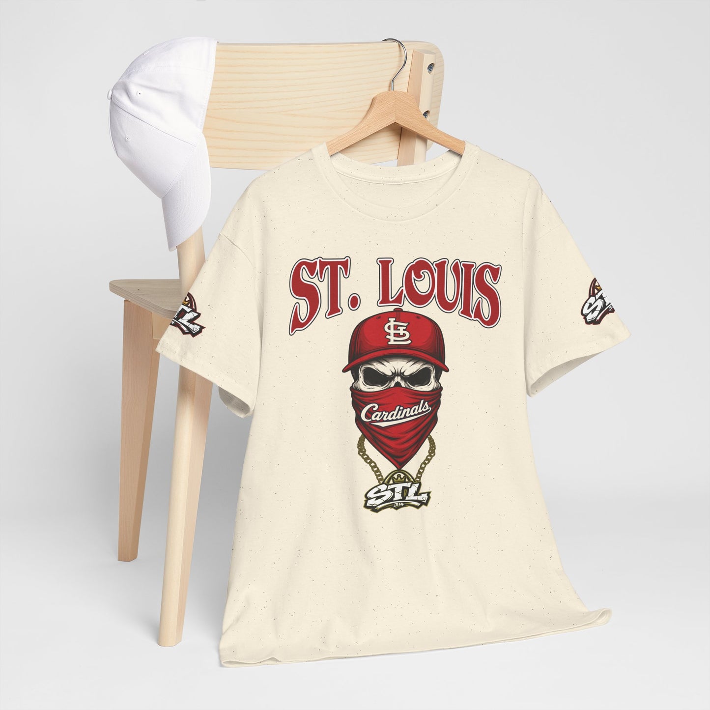 St. Louis Cardinals Masked Fan T-Shirt — STL Baseball Tee ⚠️ Contains AI-generated models