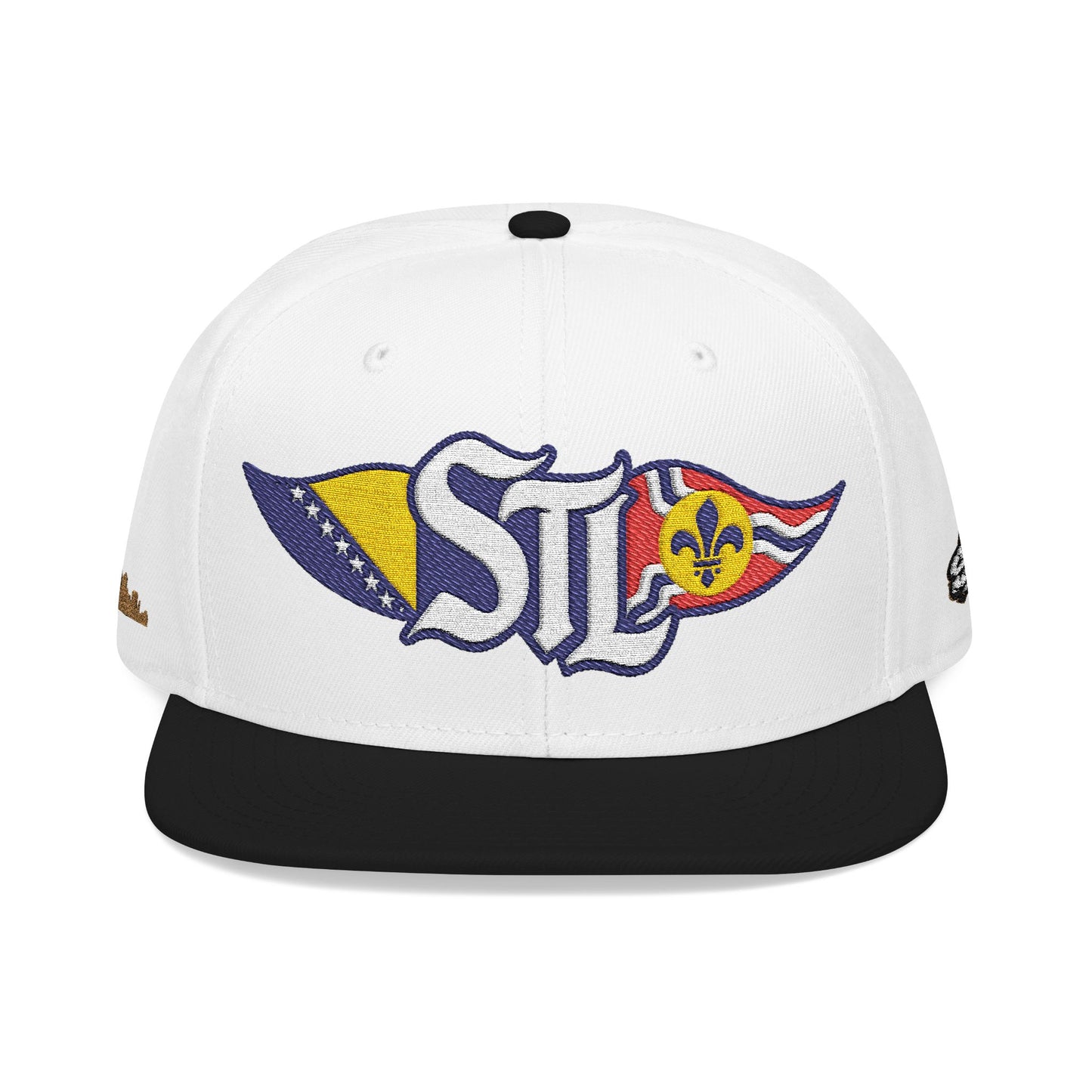 Embroidered Snapback Hat — Saint Louis-Bosnia flag Logo
