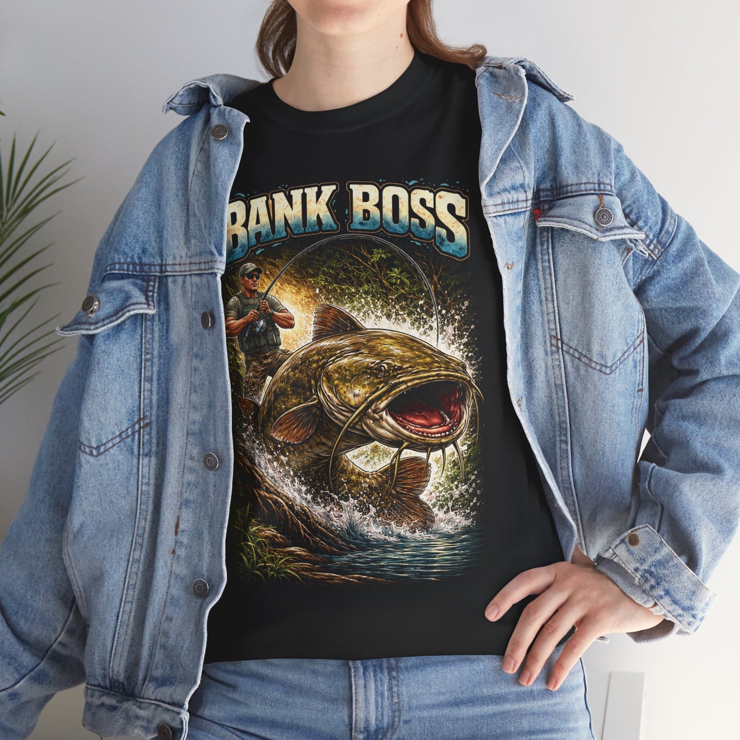 Bank Boss Fishing T‑Shirt — "Bank Boss" Graphic Tee for Anglers