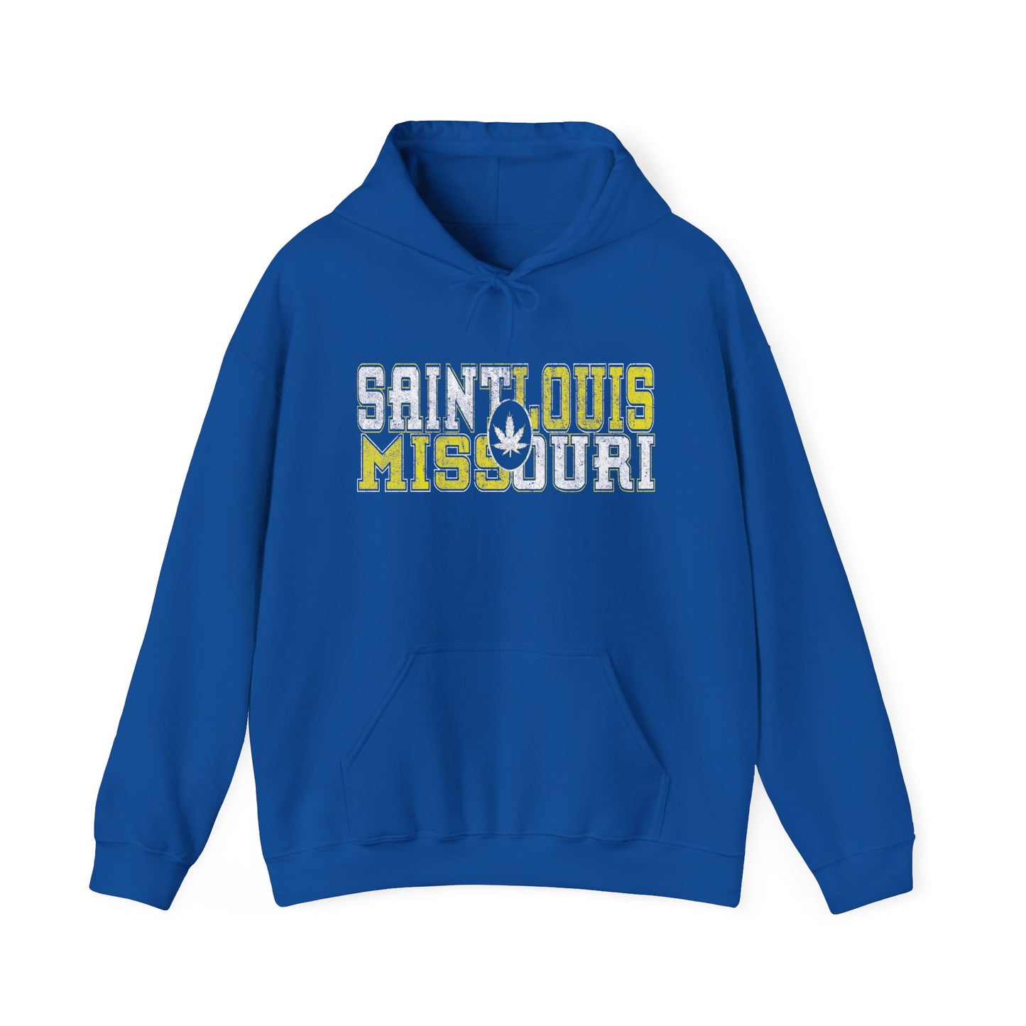 Saint Louis Missouri Hoodie – Retro Collegiate Design with Leaf Emblem