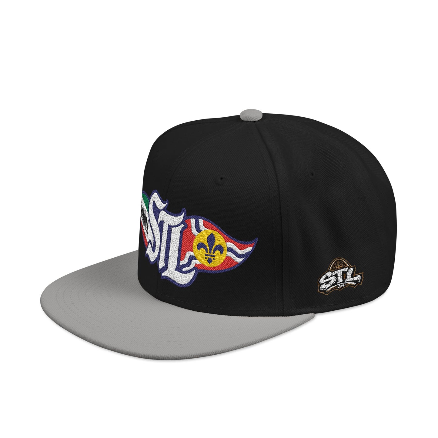 Embroidered Snapback Hat — STL Logo with The Hill Flag  and Saint Louis Flag