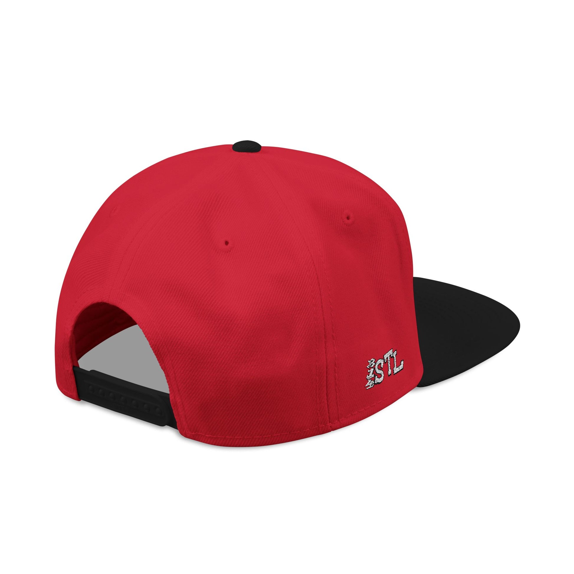STL Embroidered Snapback Hat-White Lettering Printify