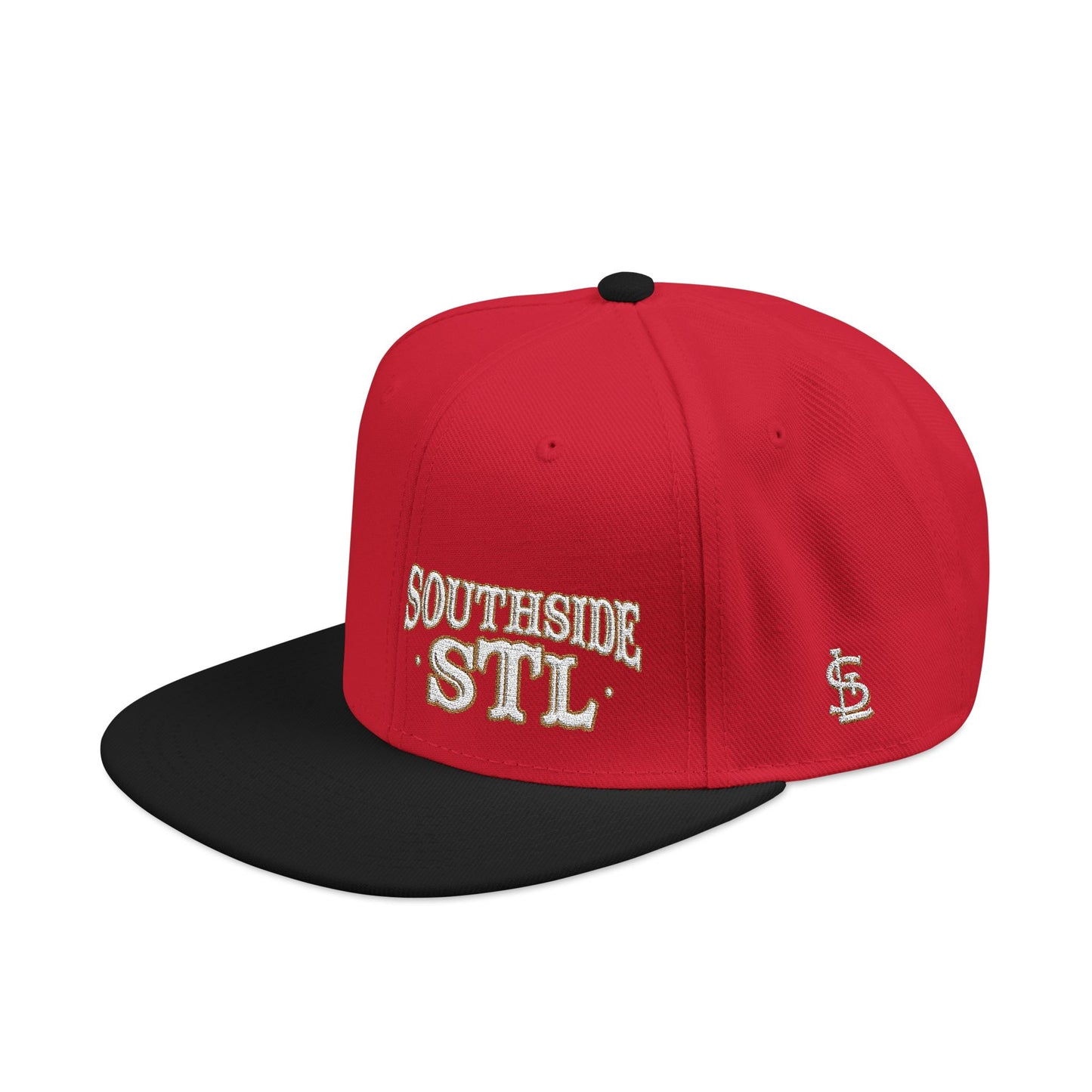 Embroidered Snapback Hat - Southside STL - White & Gold Lettering