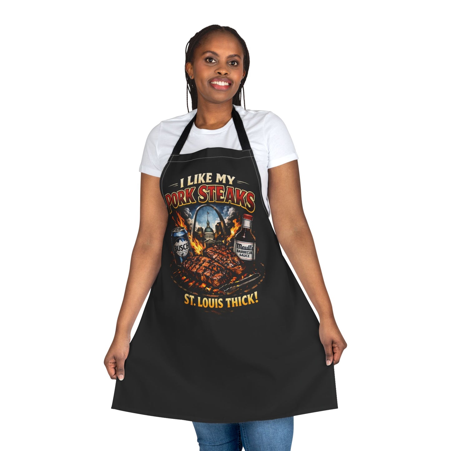 St. Louis Pork Steaks BBQ Apron — "I Like My Pork Steaks" Grilling Apron