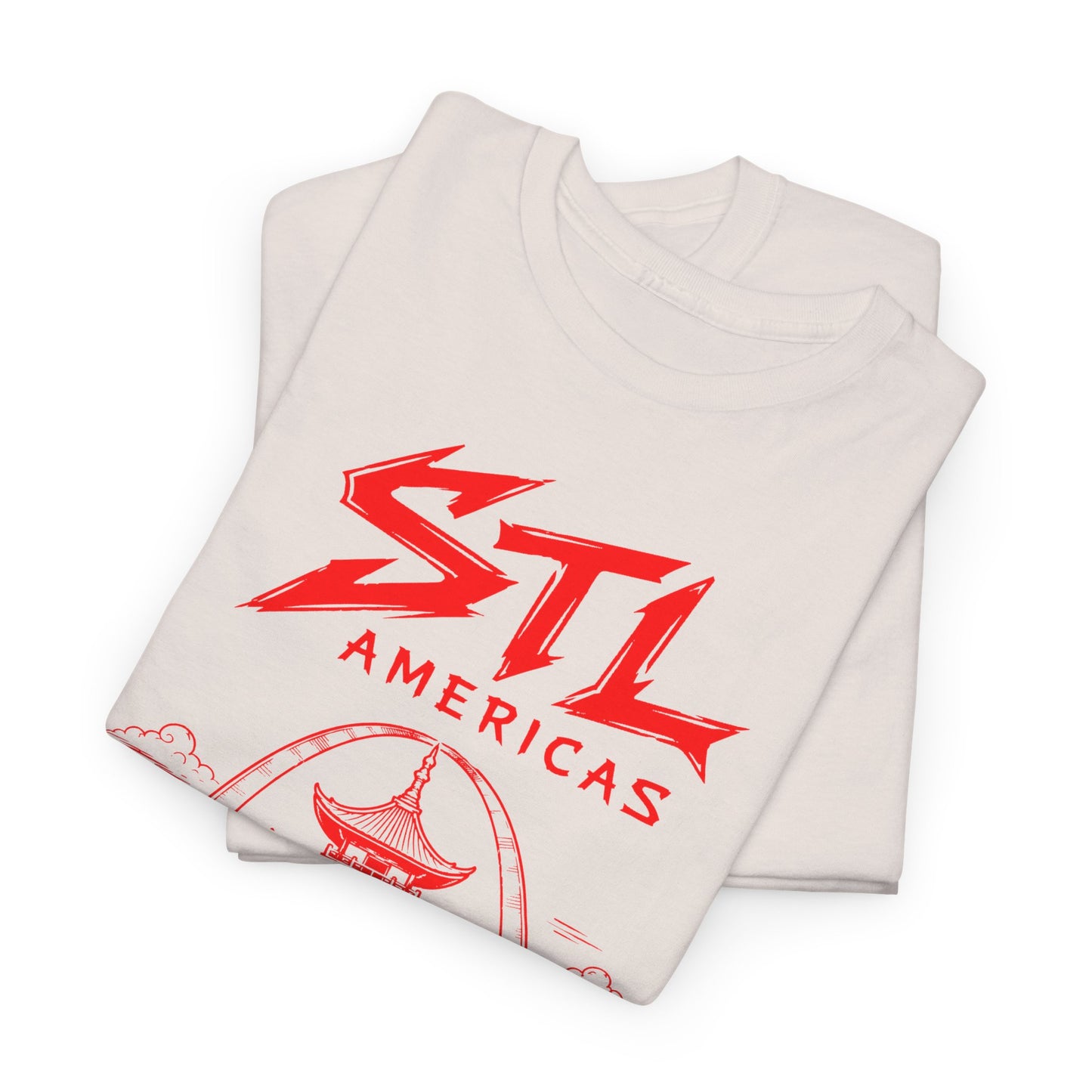 STL Americas Chinese Food T-Shirt — Retro Pagoda Graphic Tee