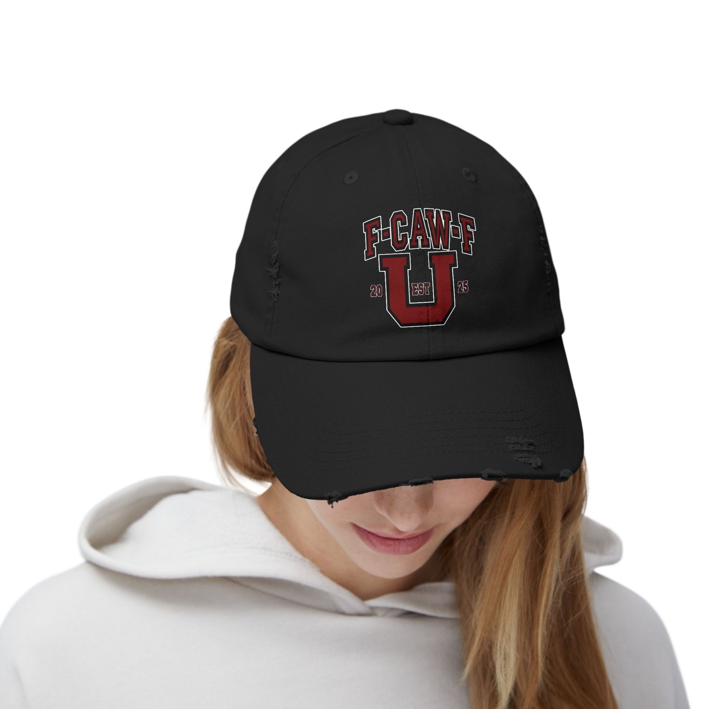 F-CAW-F U Distressed Cap