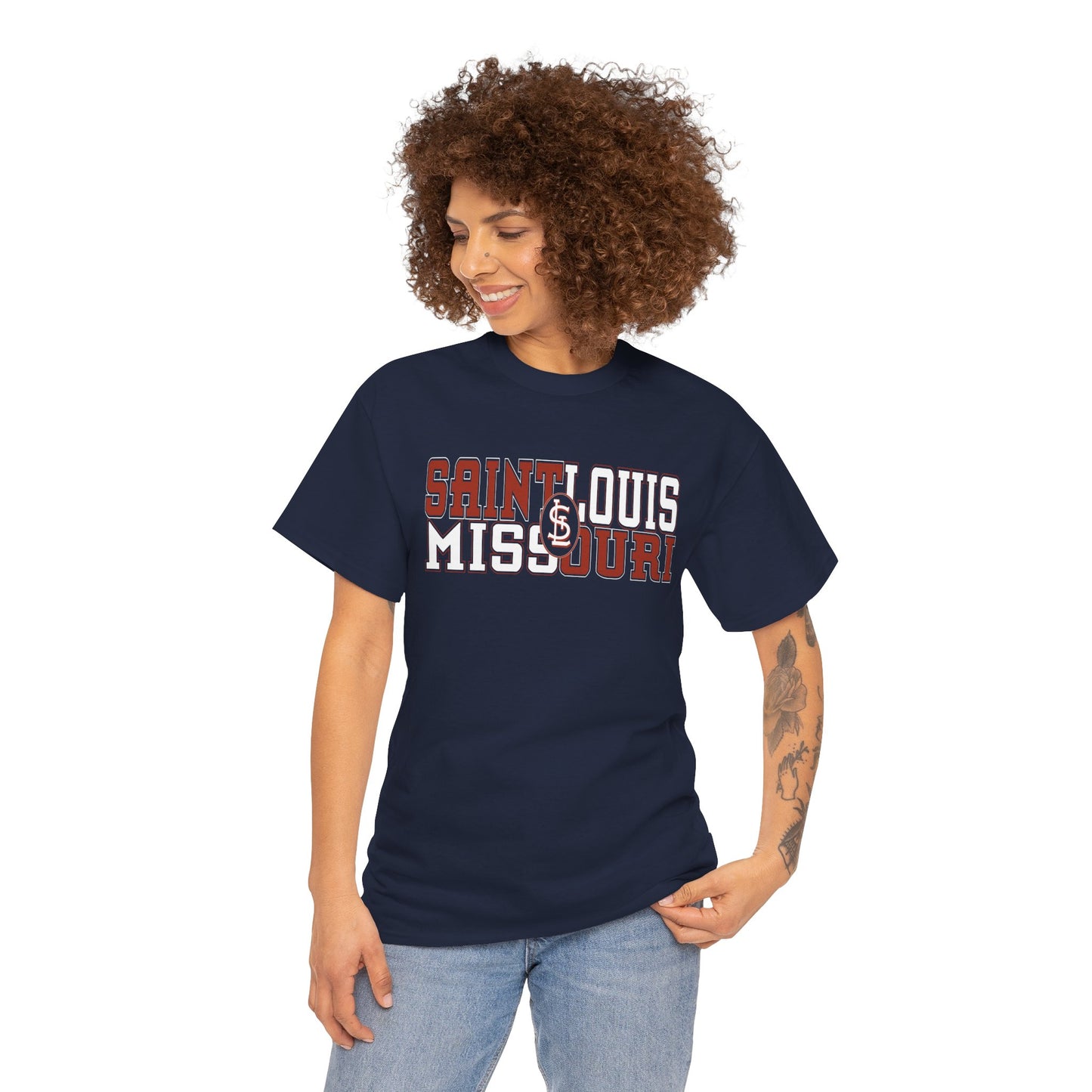 St Louis Missouri Unisex Tee in Red & White