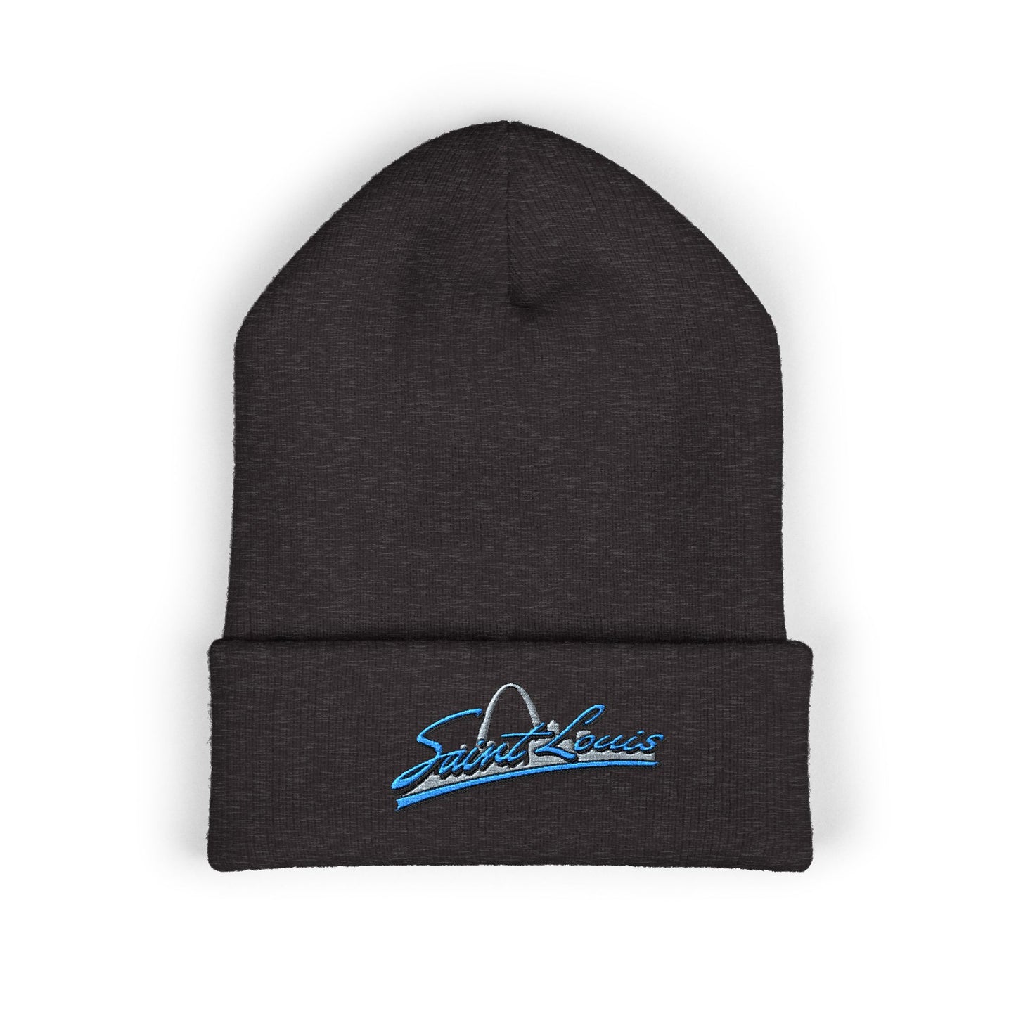 Embroidered Beanie- Saint Louis Blue lettering