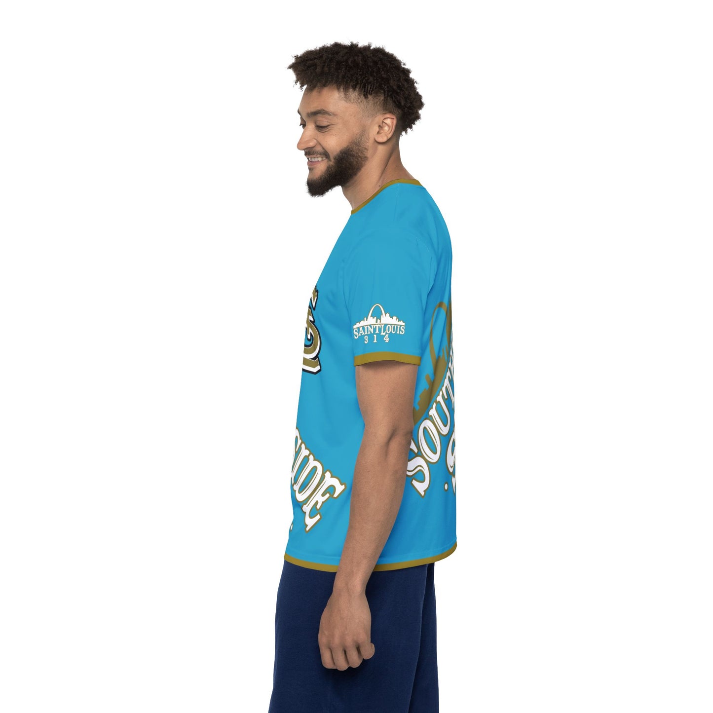 Southside STL All Over Print Sport Jersey (Turquoise)– Gold Skyline Edition
