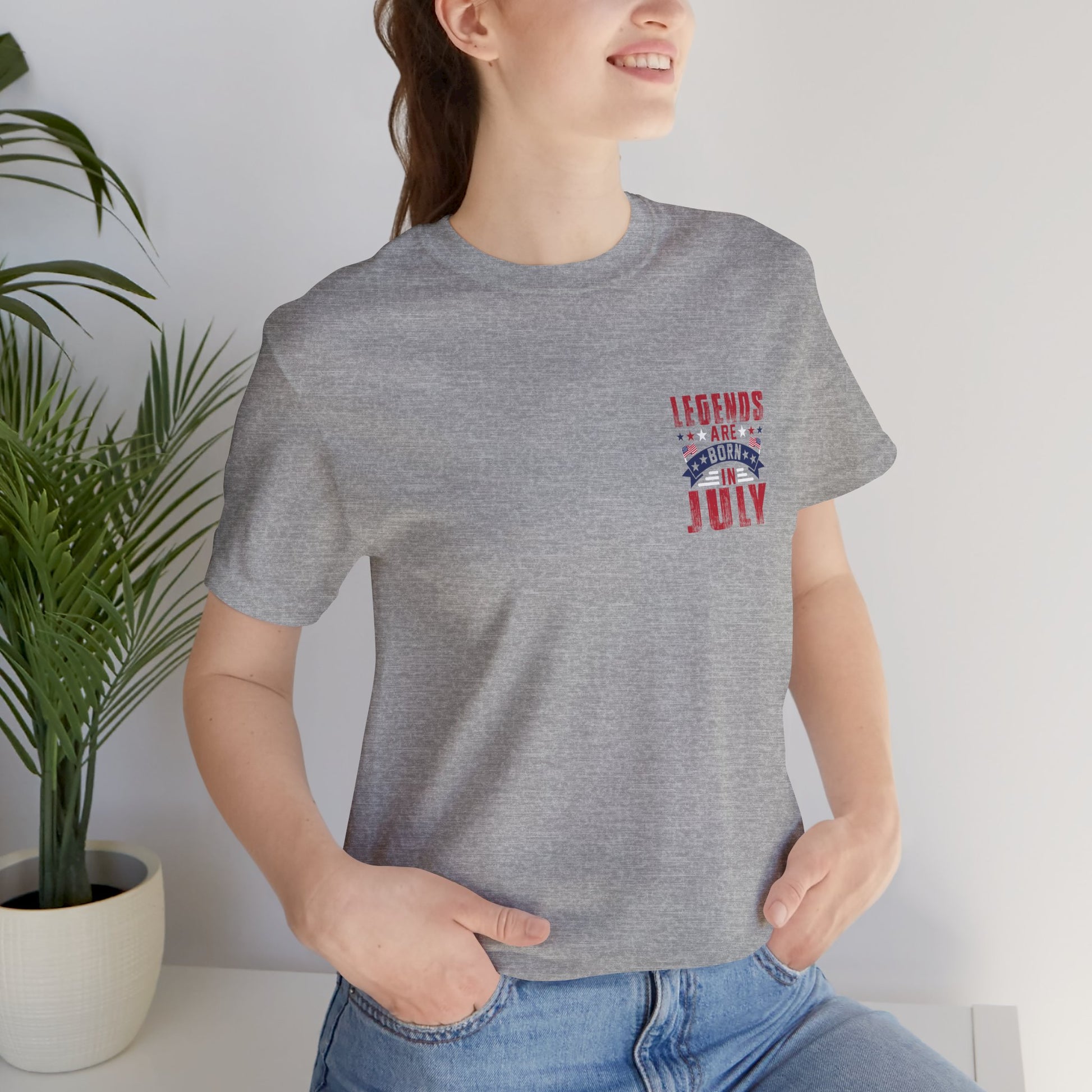 Legends Are Born in July Unisex Jersey Short Sleeve Tee Printify