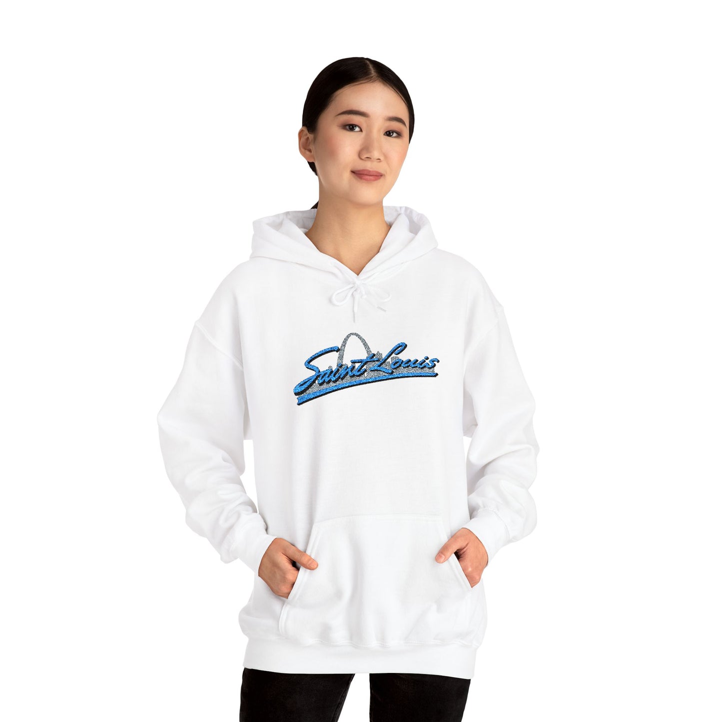 Embroidered Hoodie- Saint Louis Printify