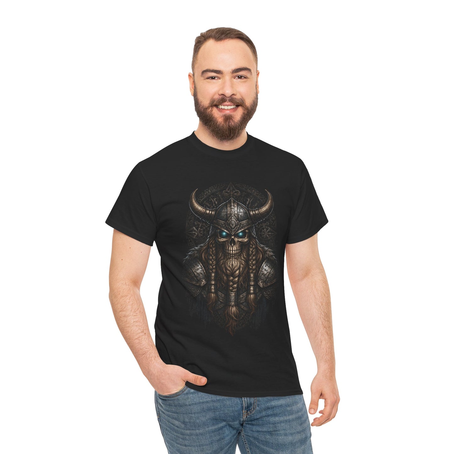 Viking Skull Warrior Tee — Norse Helmet Skull Graphic T-Shirt