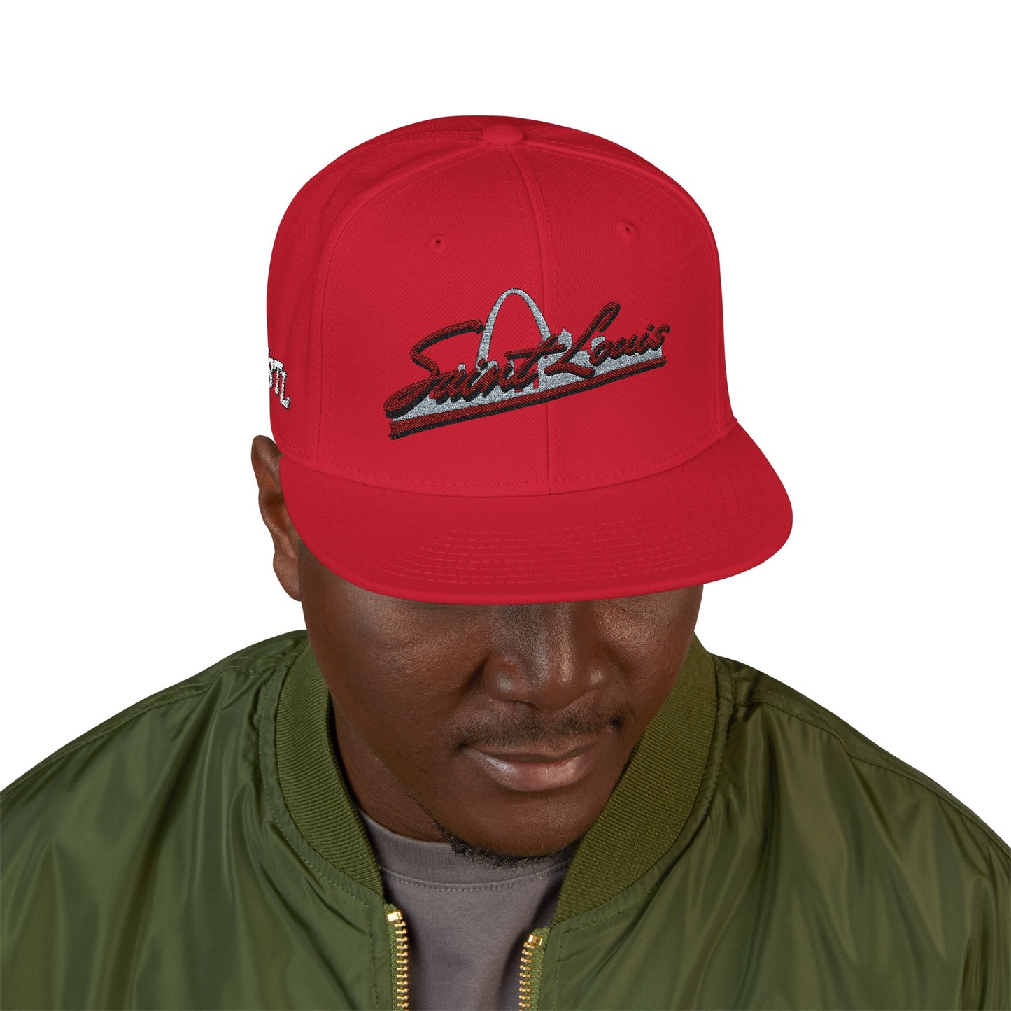 Embroidered Snapback-Full Front Saint Louis Logo Printify