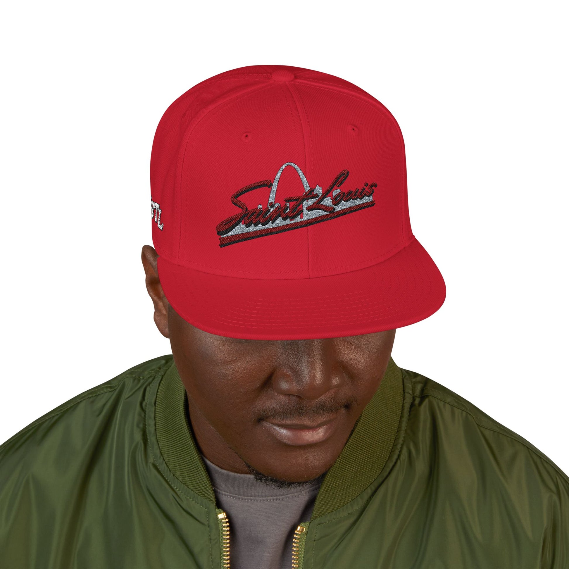 Embroidered Snapback-Full Front Saint Louis Logo Printify