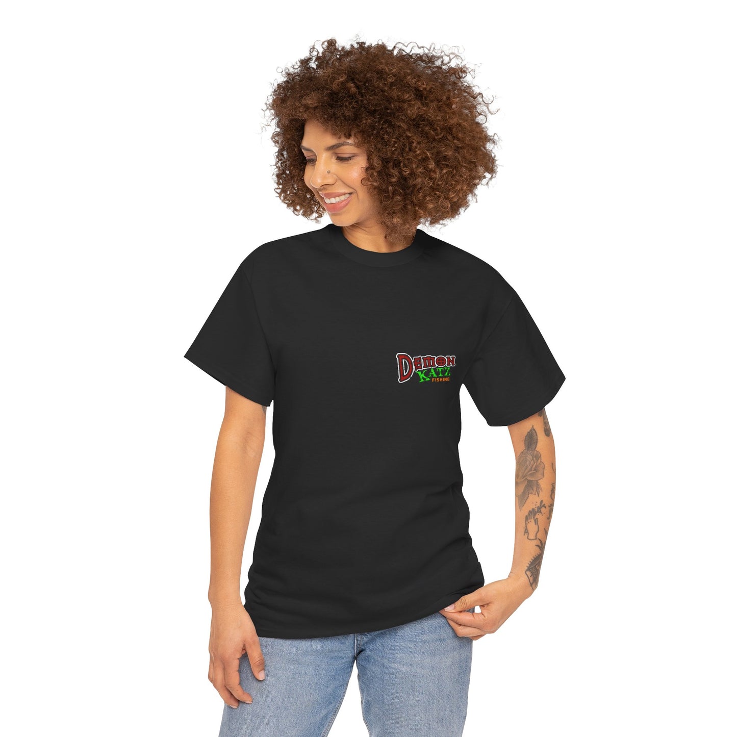 Fishing Tee — "Demon Katz" Graphic Shirt