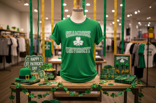 Shamrock University T-Shirt — St. Patrick’s Day College Style Tee