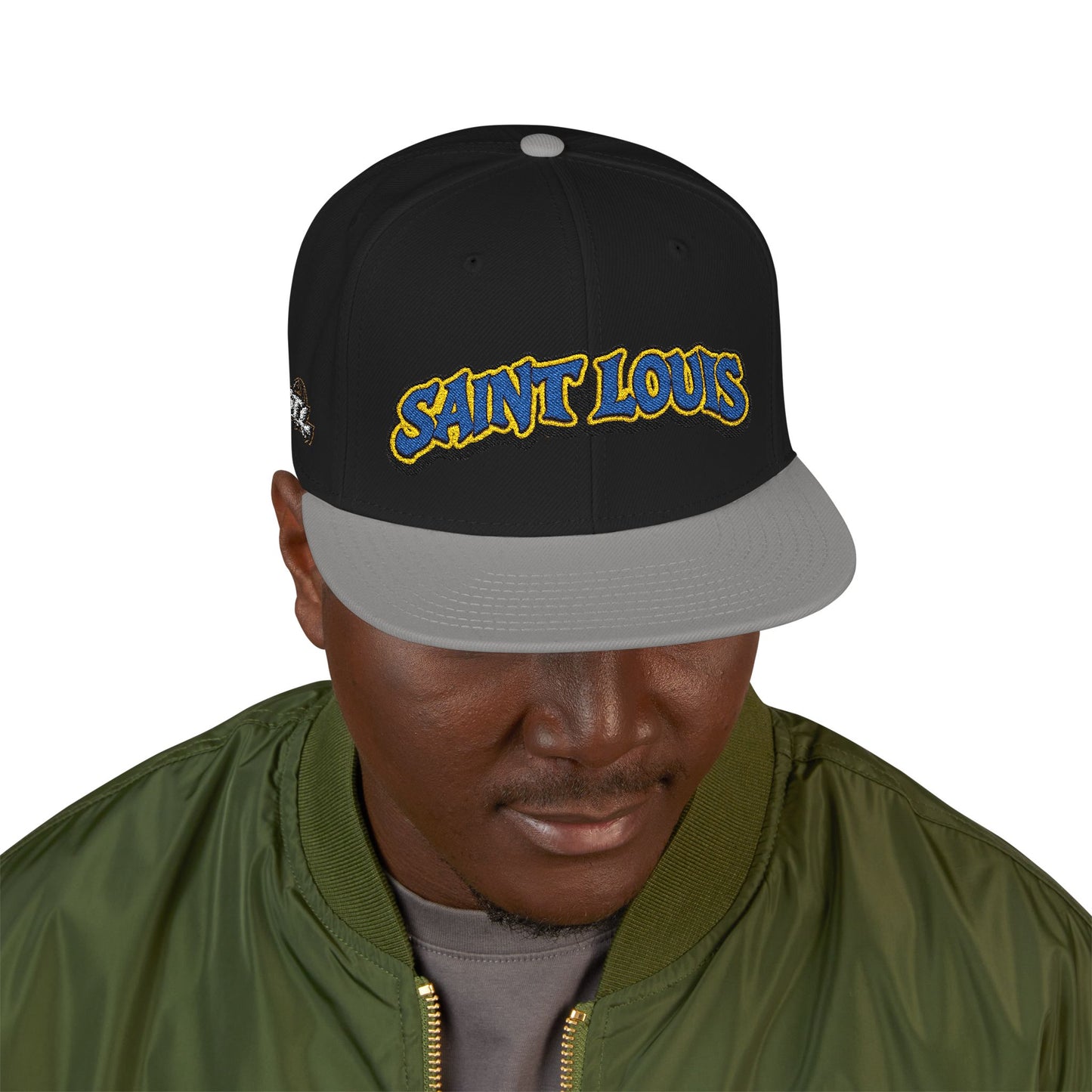 St. Louis Embroidered Snapback Hat — Retro Script Logo Cap