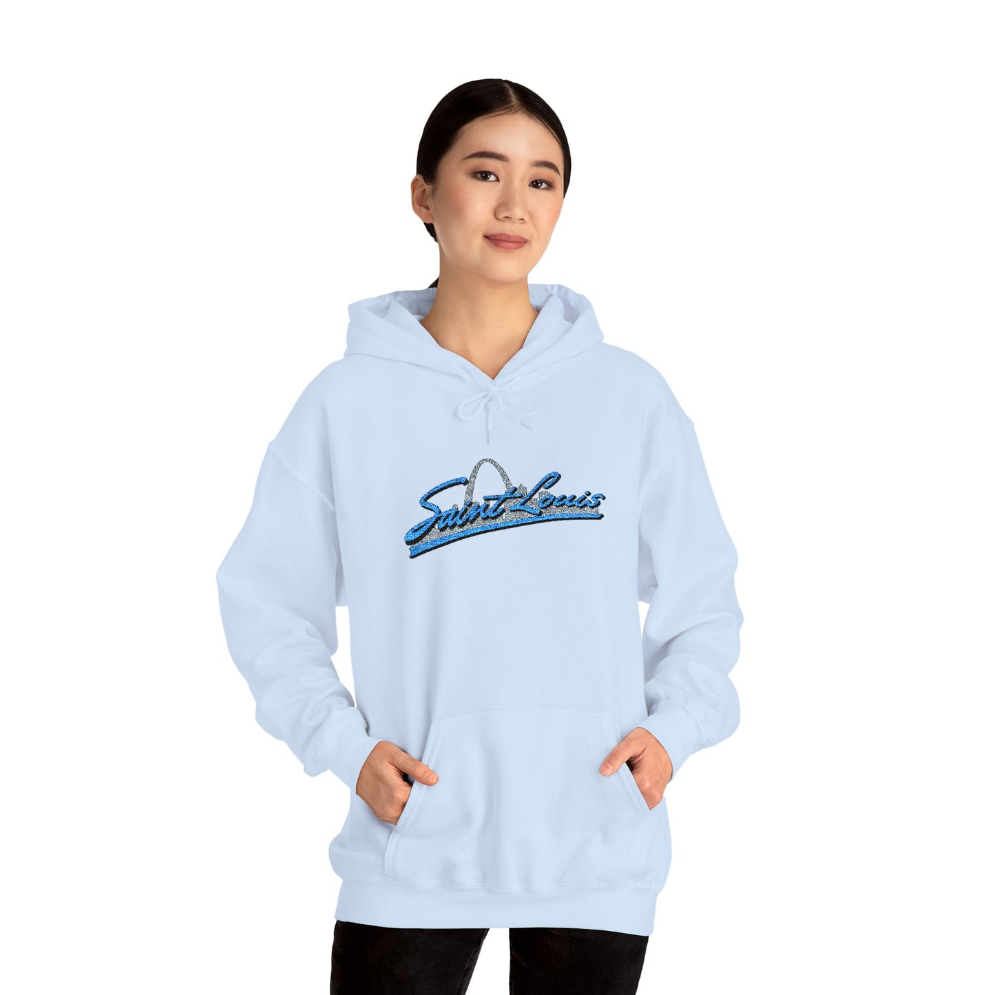 Embroidered Hoodie- Saint Louis Printify