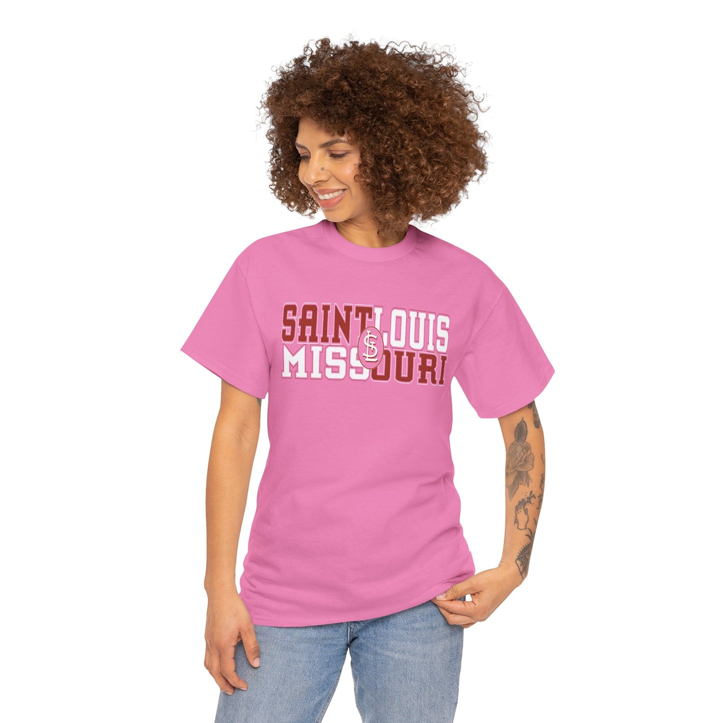 St Louis Missouri Unisex Tee in Red & White